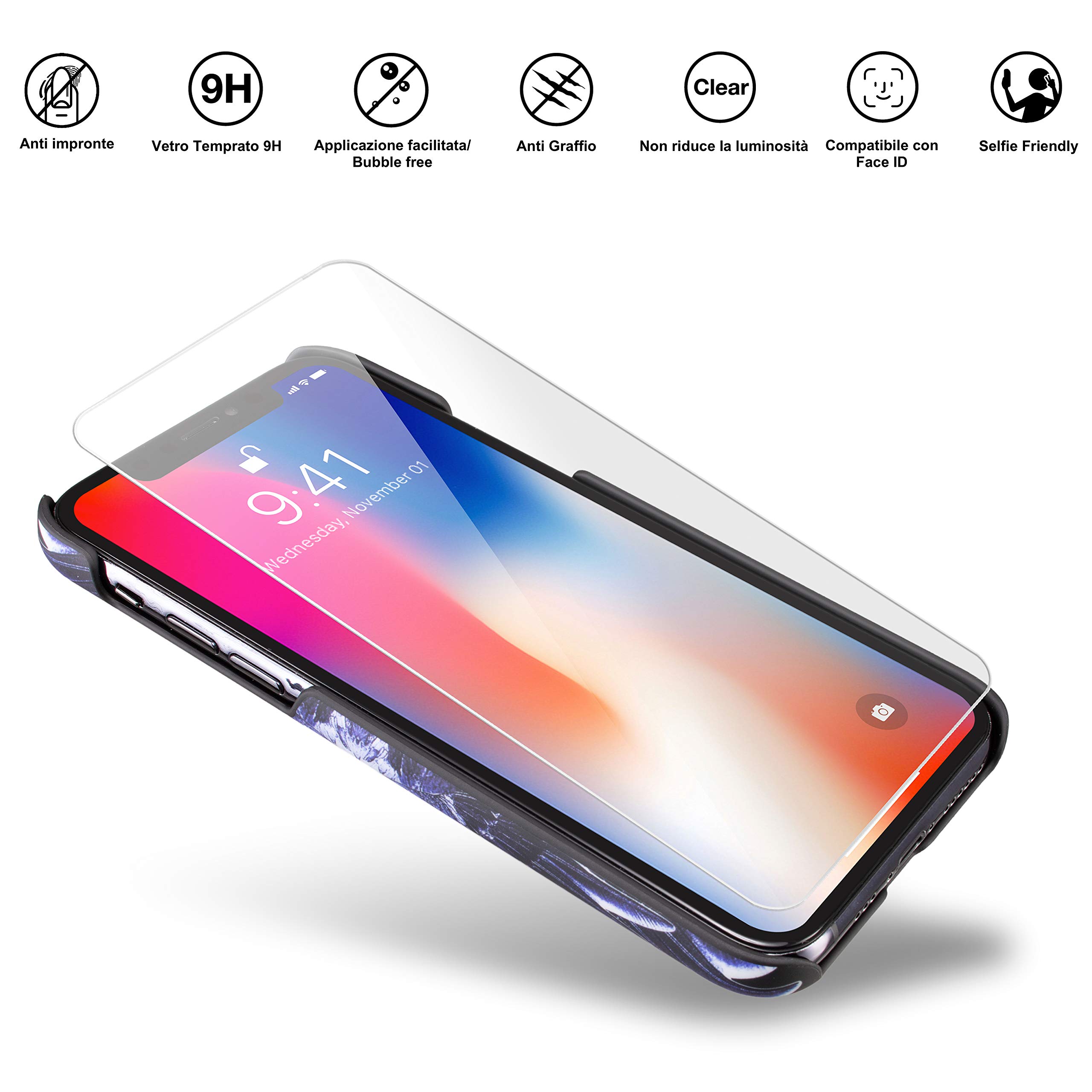 Marcelo Burlon County of Milan cover iPhone 11 Pro Max + vetro antiurto
