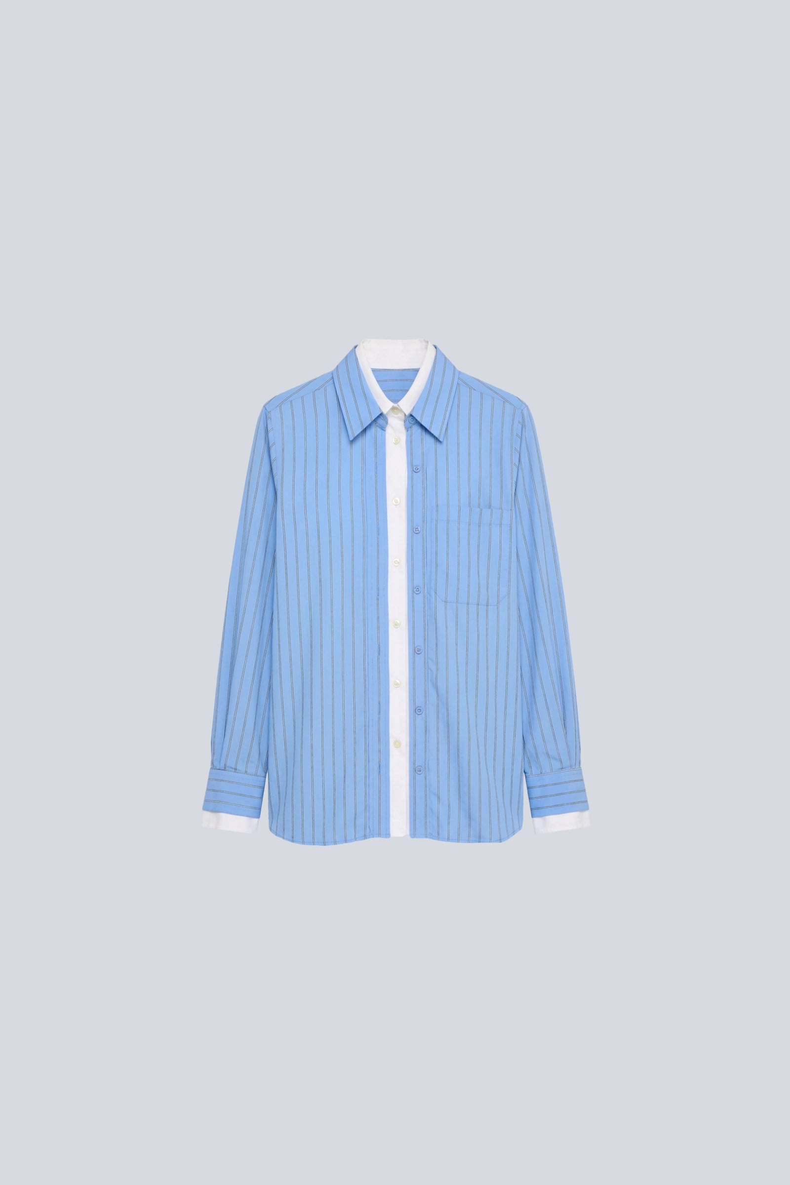 Semicouture Mariah camicia viscosa seta riga bianco