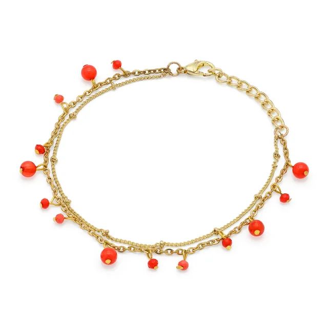 On Earth Colour bracciale ottone rosso 17 cm