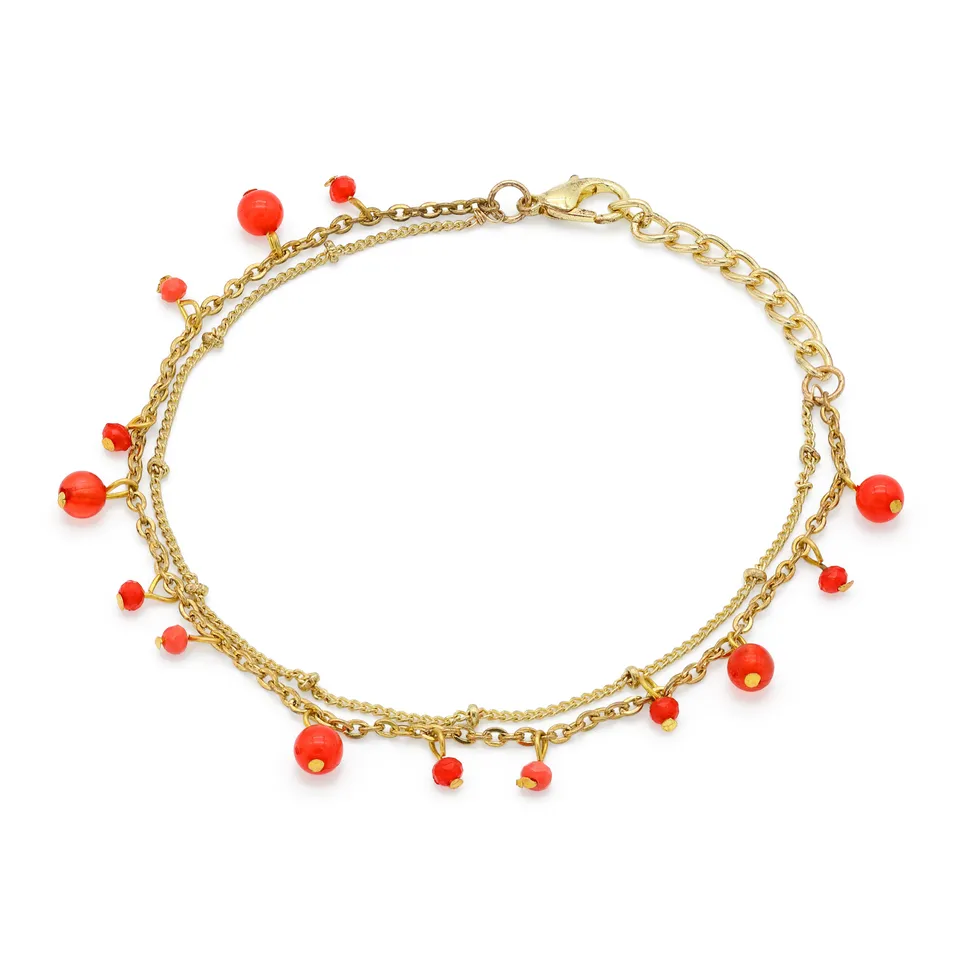 On Earth Colour bracciale ottone rosso 17 cm