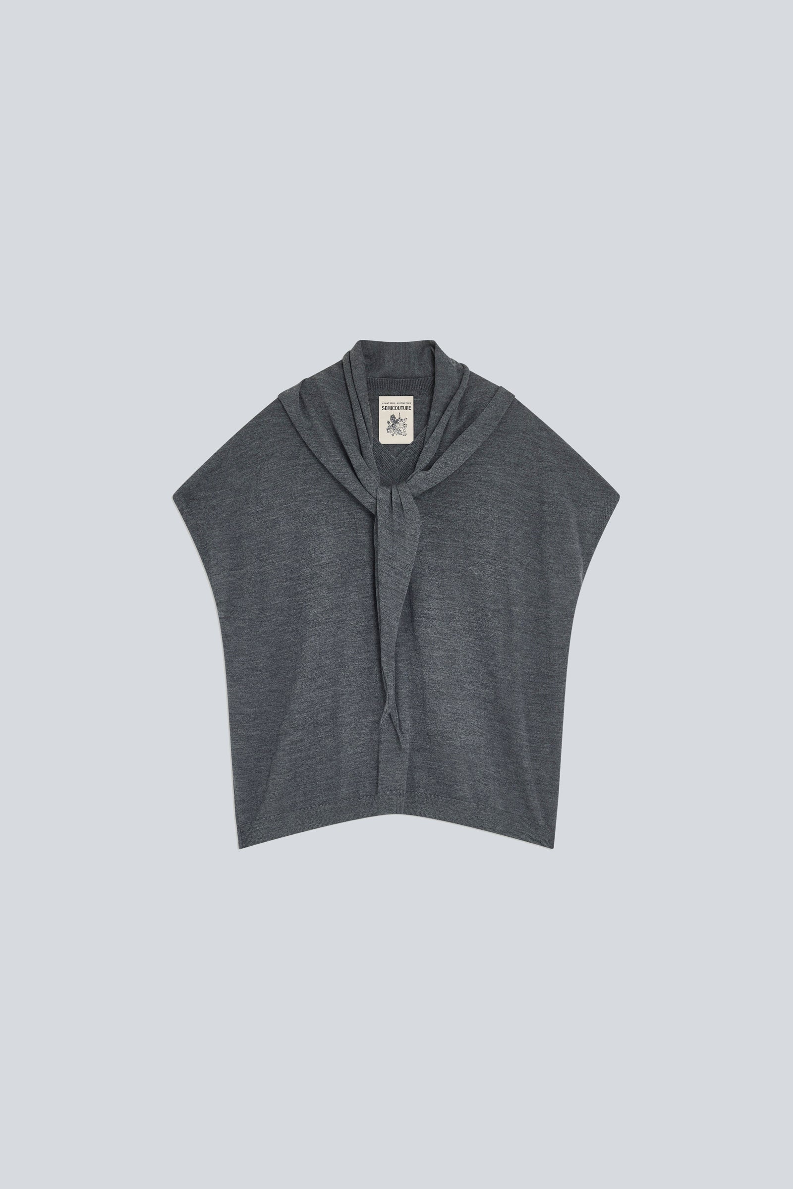 Semicouture Destiny Y6WC50 gilet lana grigio melange