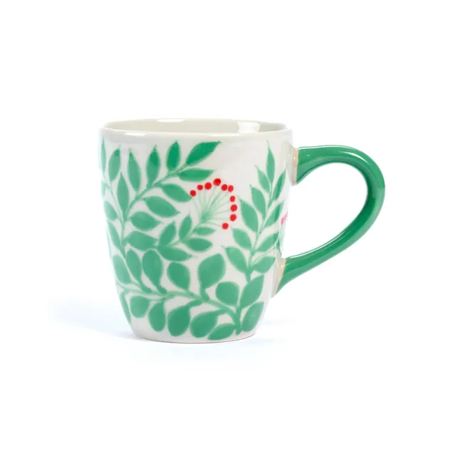 On Earth Cooperative Collection Flora mug ceramica verde 9 cm