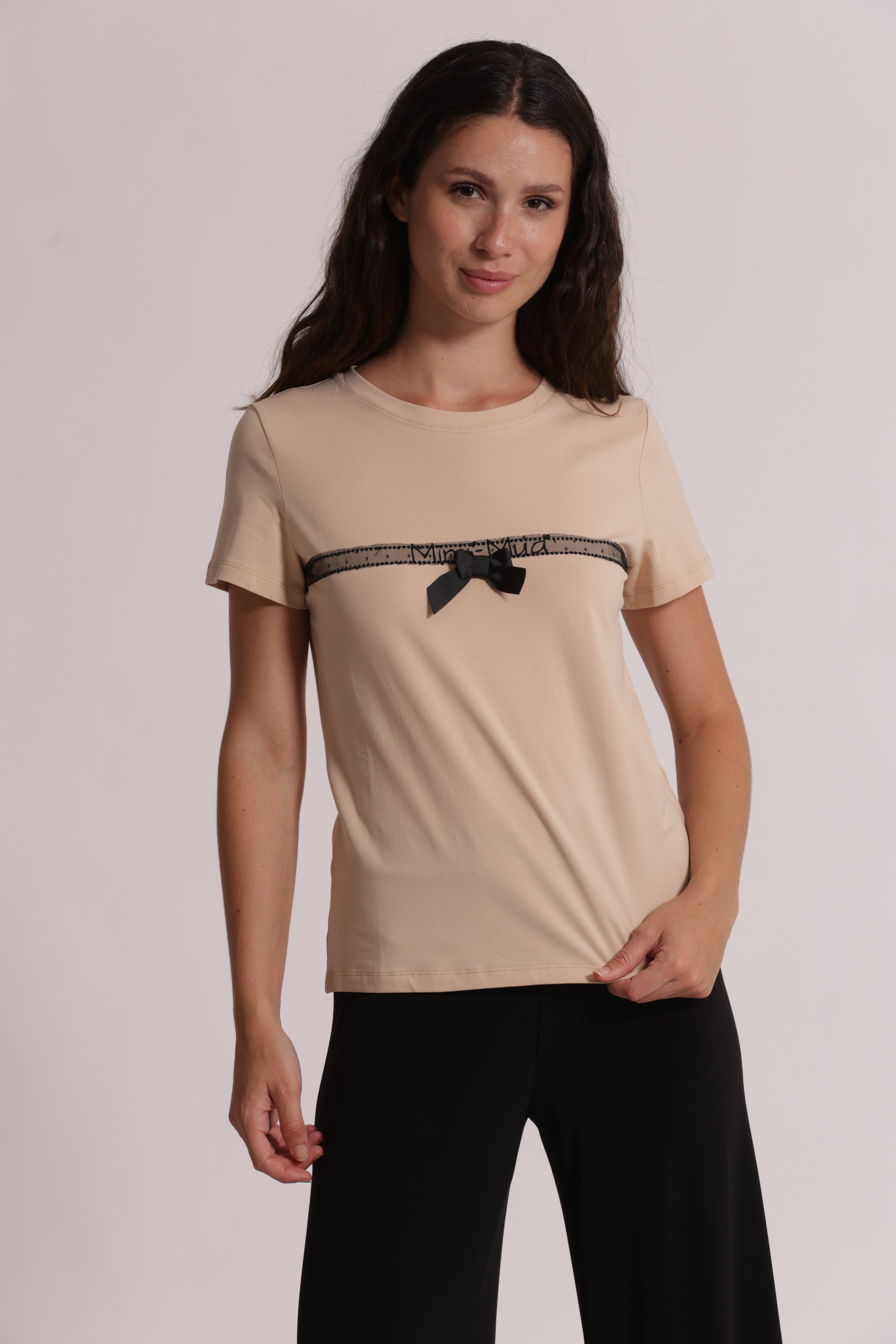 Mimi Mua T-Shirt Fiocco Cotone Bianco