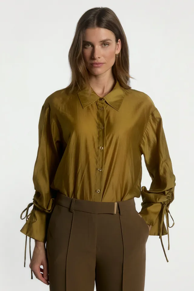 Aaiko Marel camicia curry maniche con fiocco