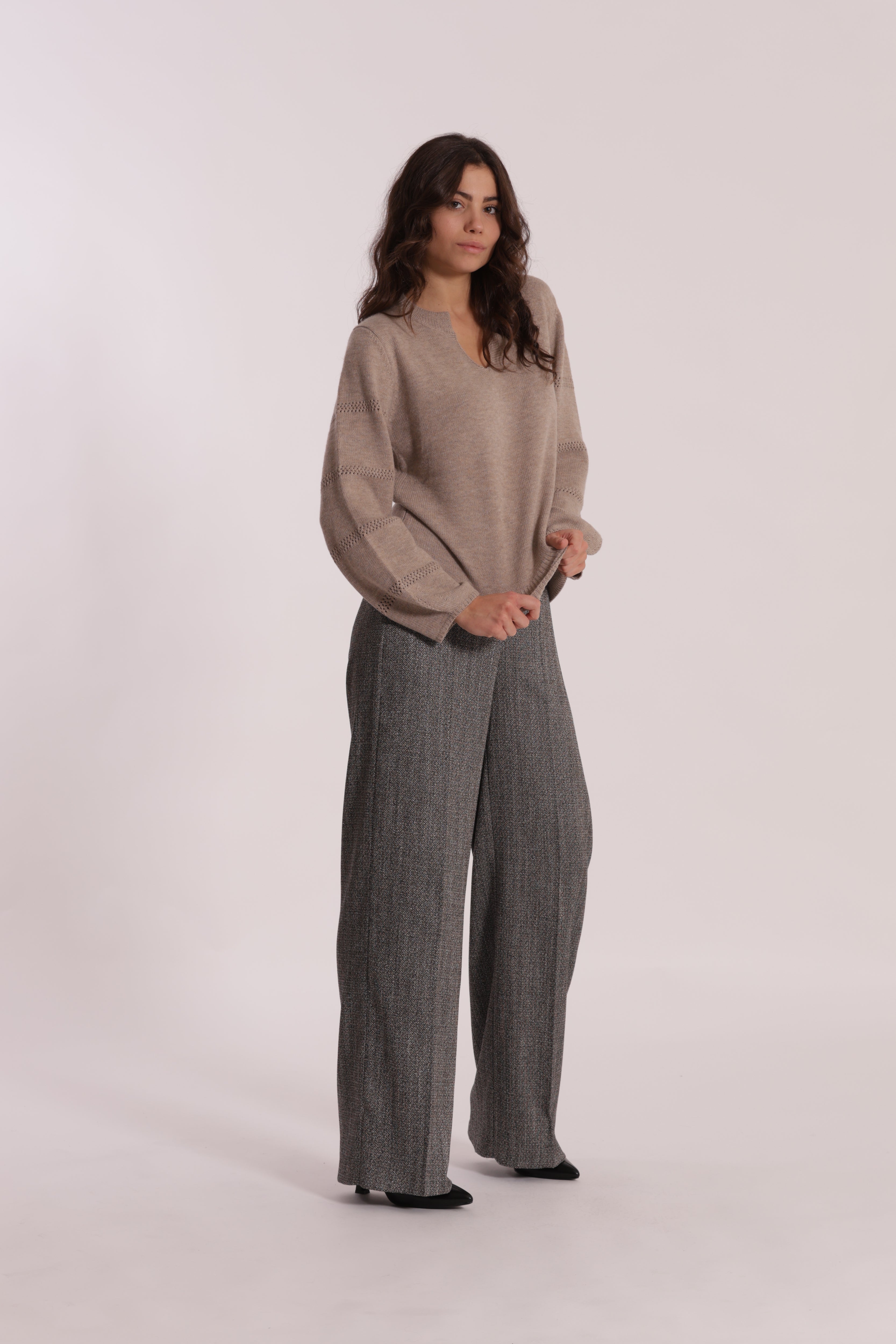 Mimi Mua Pantalone Palazzo Roccia spigato similpelle