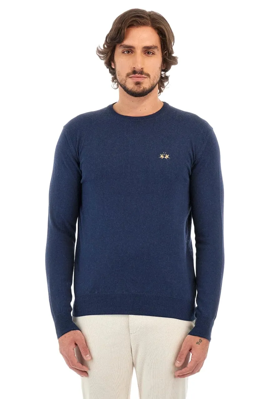 La Martina Wilmar Blue Navy felpa girocollo uomo XXL