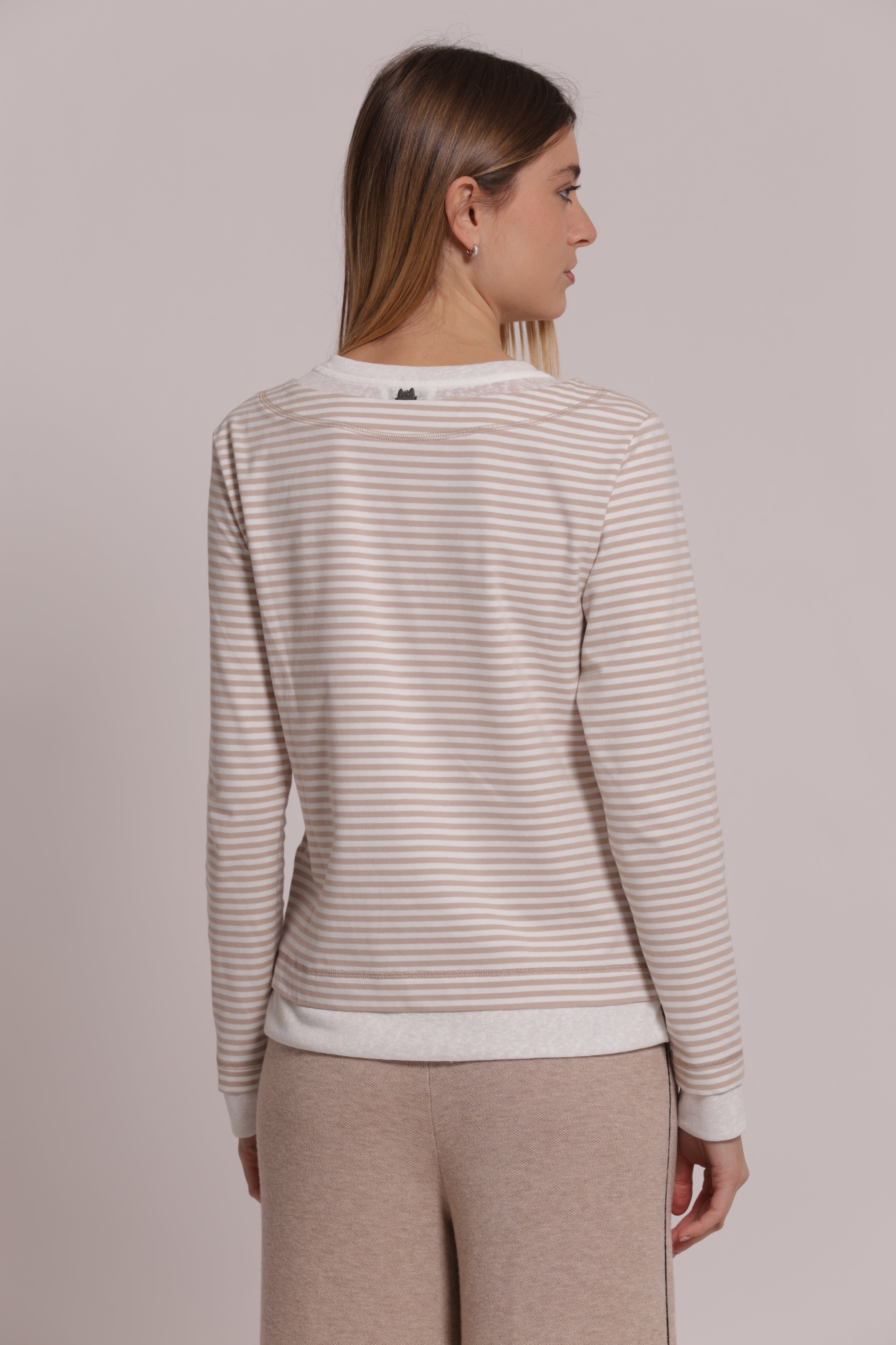 Mimi Mua t-shirt doppia righe nero/bianco cotone