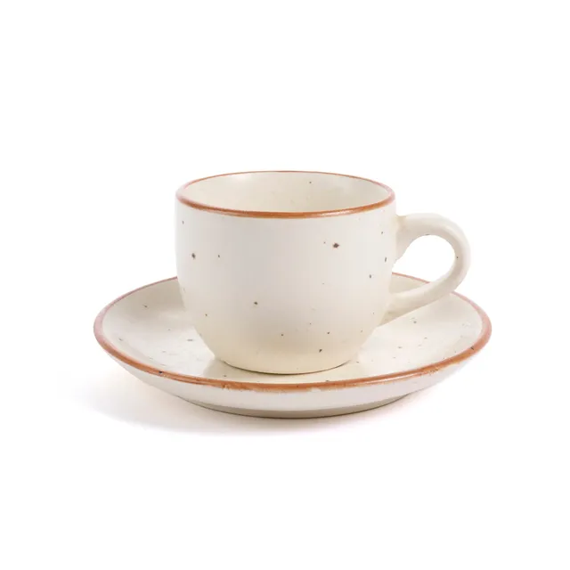 On Earth Bisque tazza ceramica beige con piattino