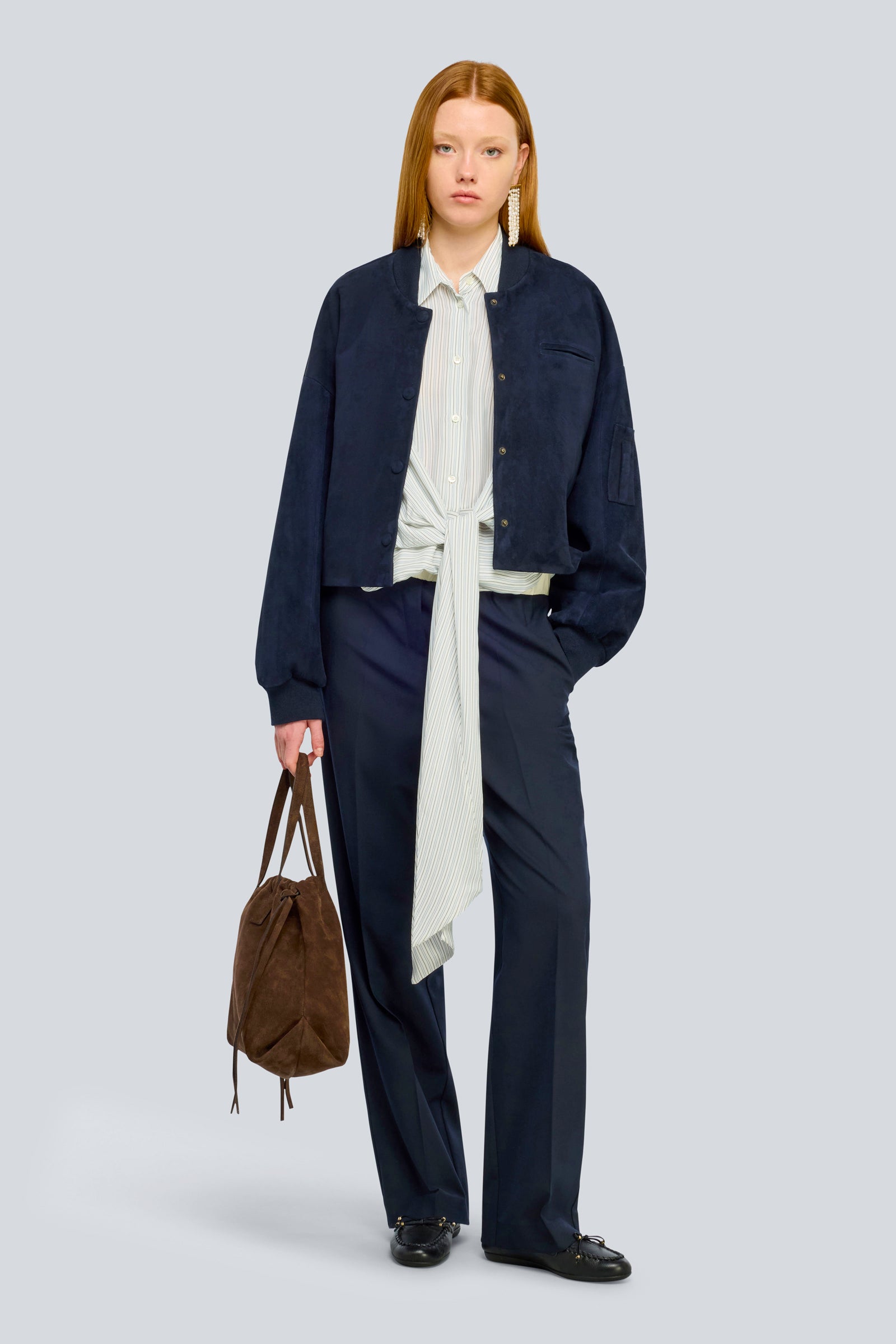 Semicouture Fancy pantalone blue-burro lana