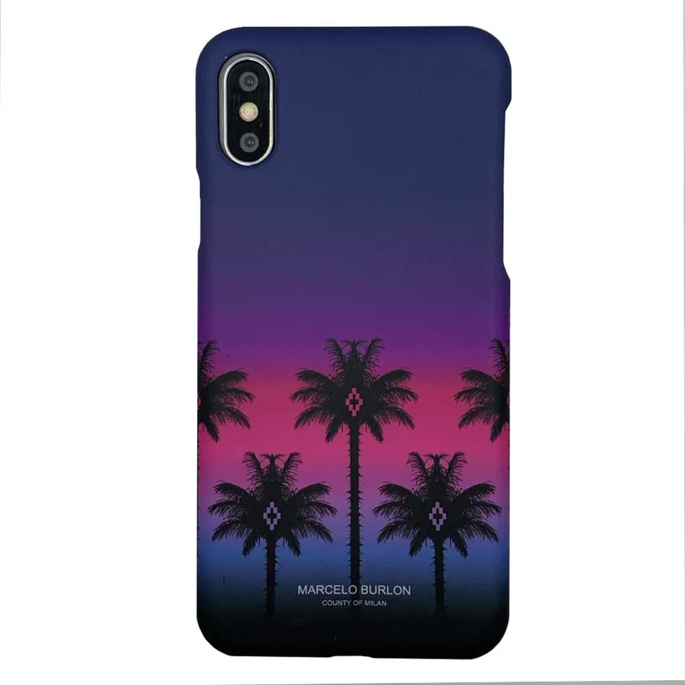 Marcelo Burlon Pink Palm cover iPhone XS X rigida