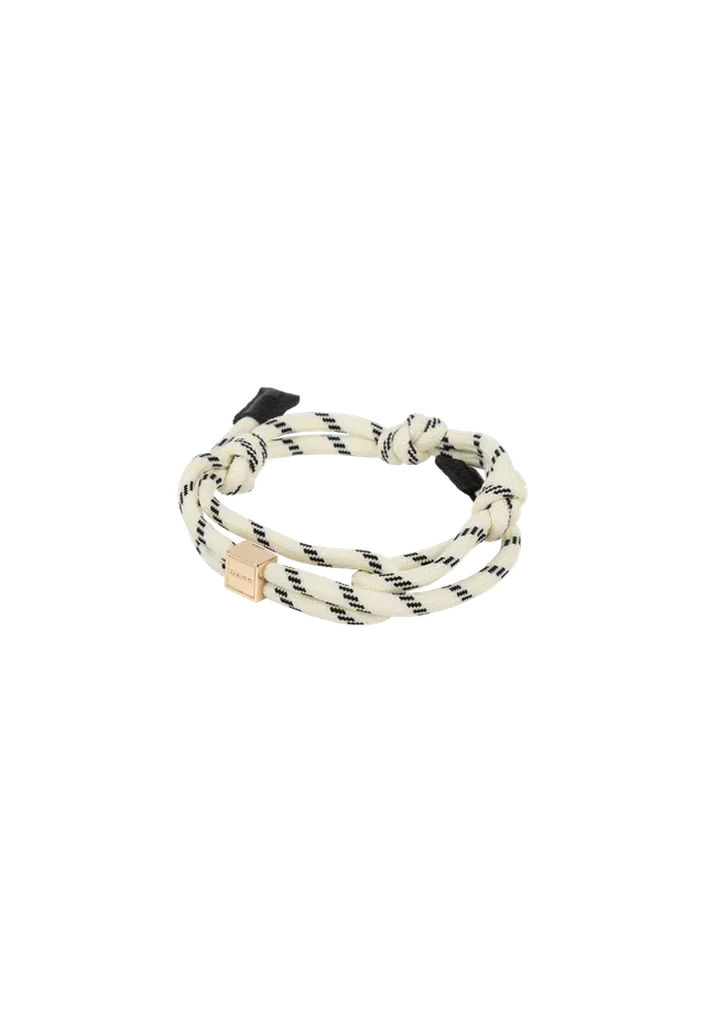 Aaiko Bracelet bracciale corda bianco logo oro