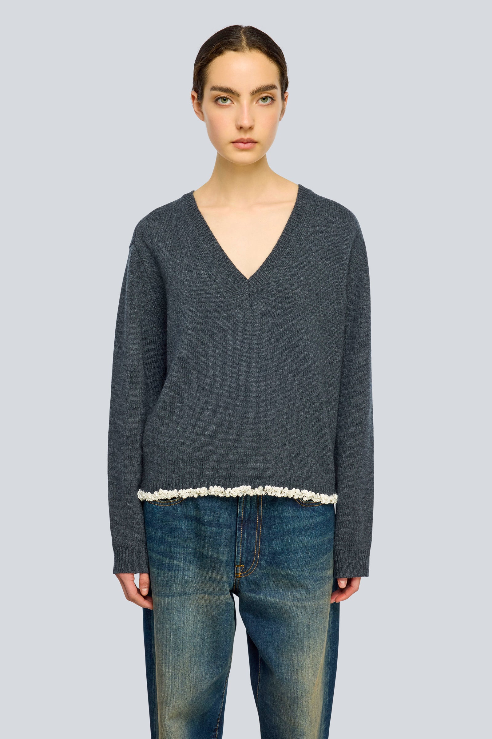 Semicouture Celia maglia grigia misto cashmere