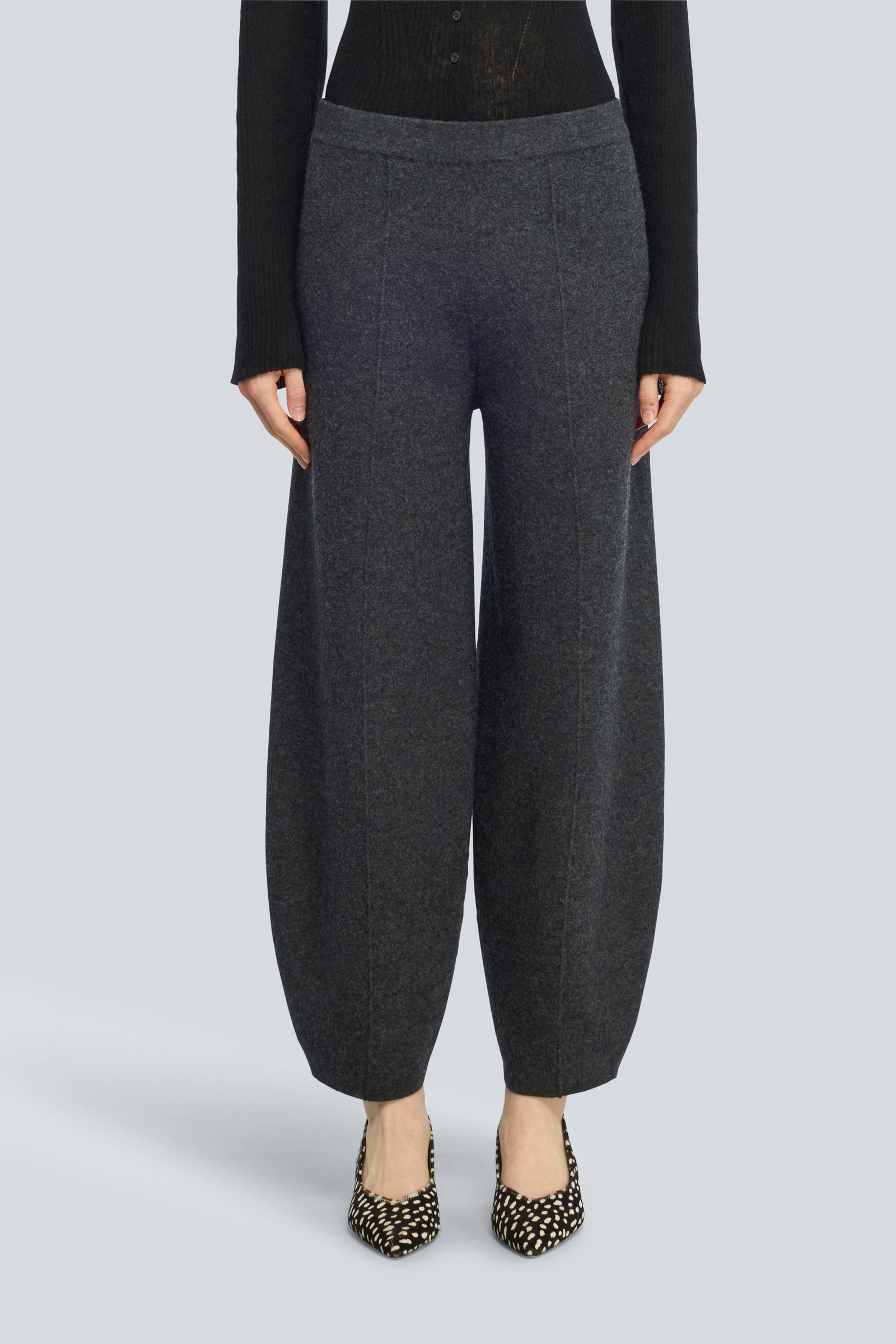 Semicouture Estella pantalone lana nero elastico