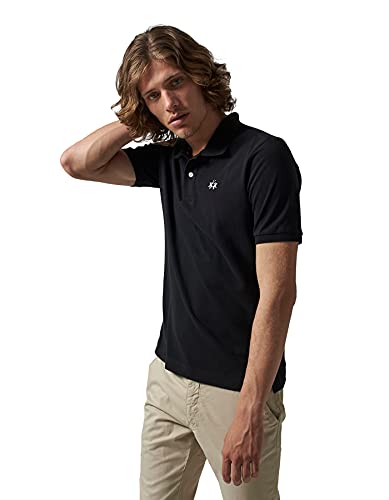 La Martina Classica polo piqué nero cotone regular fit