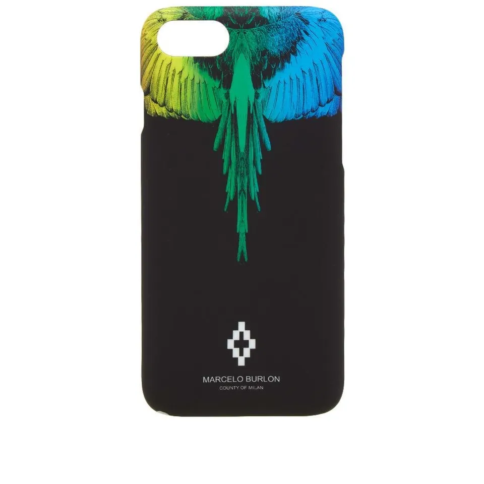 Marcelo Burlon Rainbow Wing iPhone X cover rigida nera
