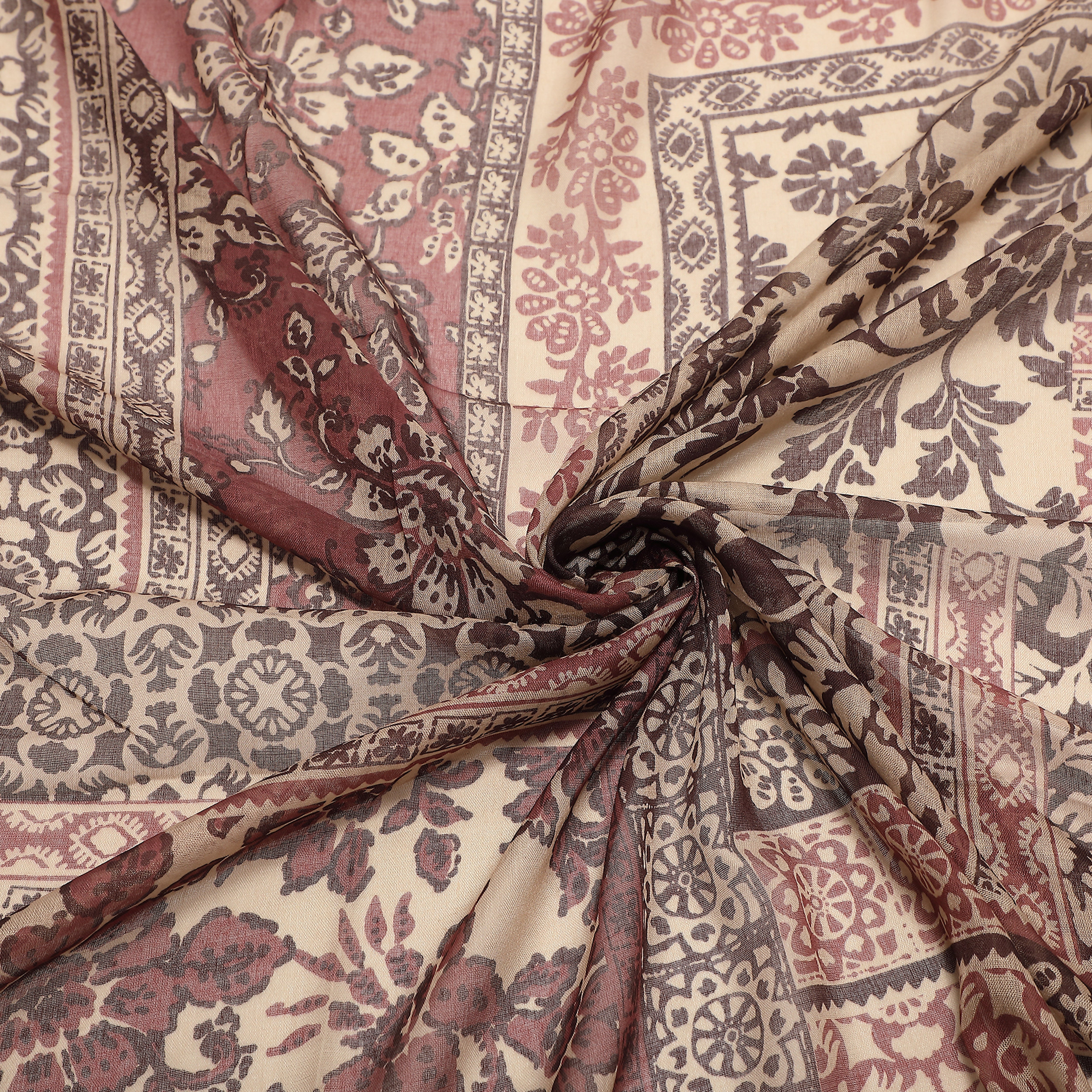 Mimi Mua Foulard Patchwork Floreale Prugna 180x80
