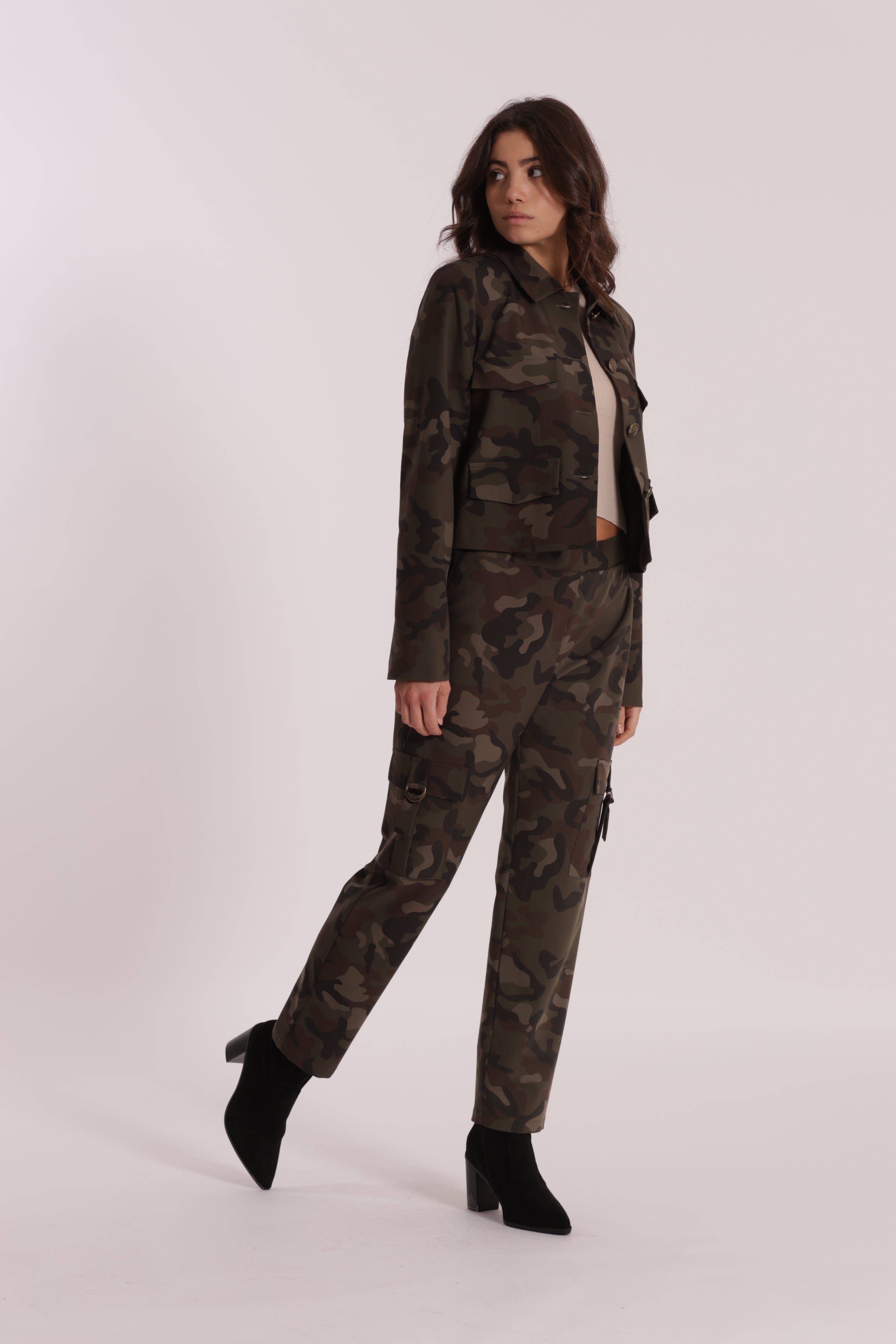 Mimi Mua Camouflage pantalone verde militare