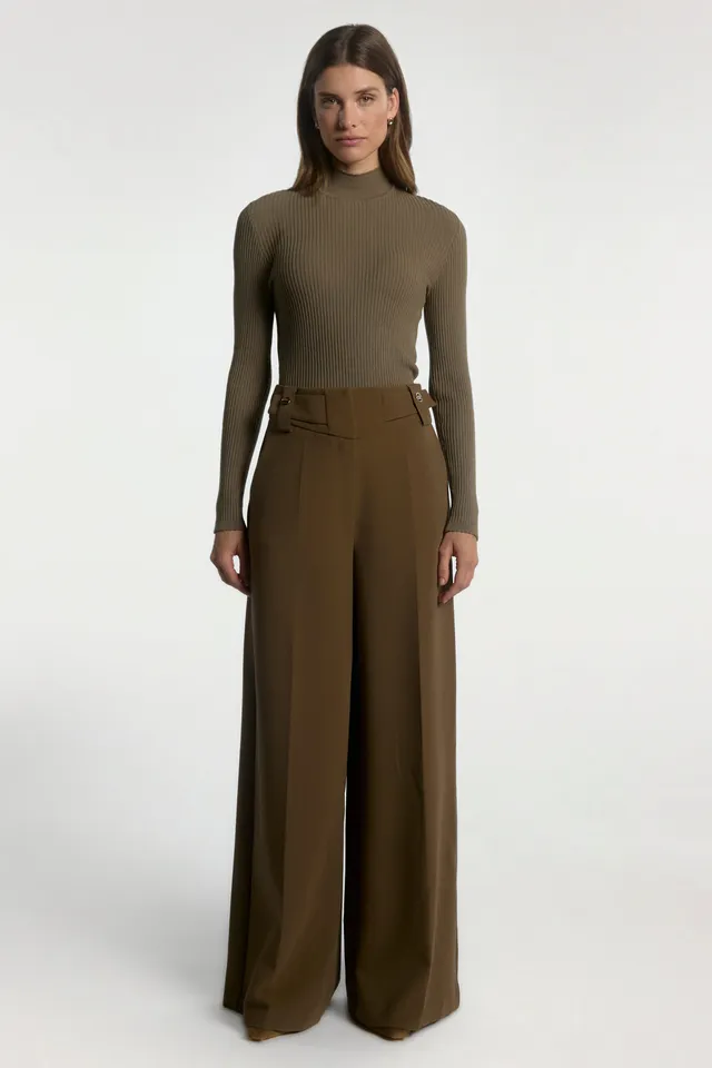 Aaiko Nore pantaloni verdi gamba larga
