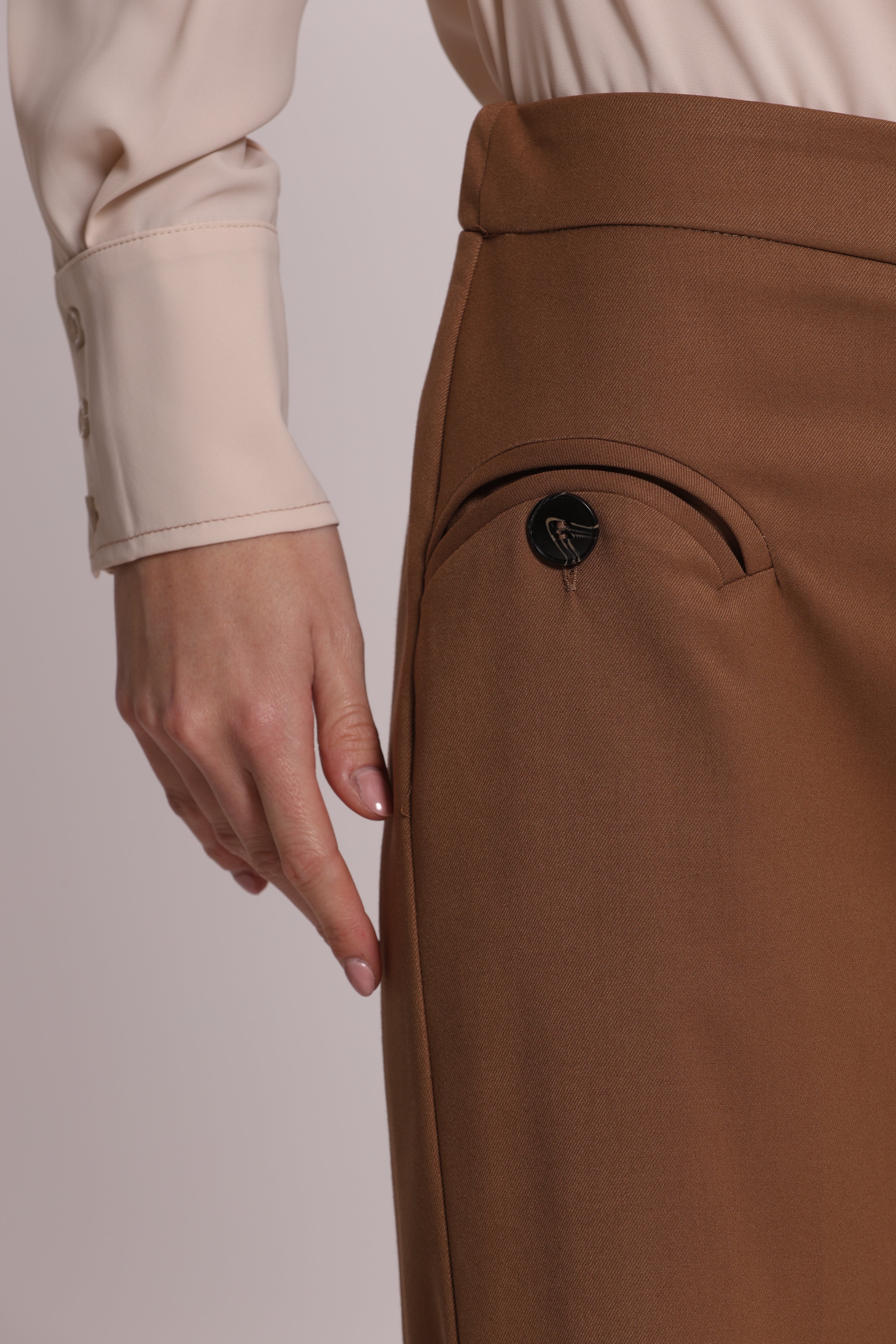Mimi Mua Palazzo Vanz Pantalone Nero a Gamba Larga
