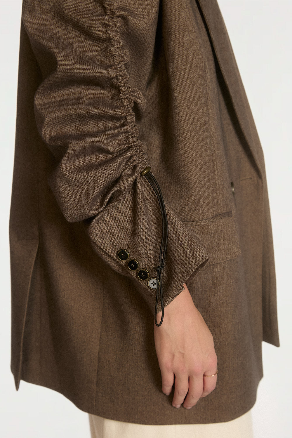 Aaiko Kendal blazer tweed marrone doppiopetto