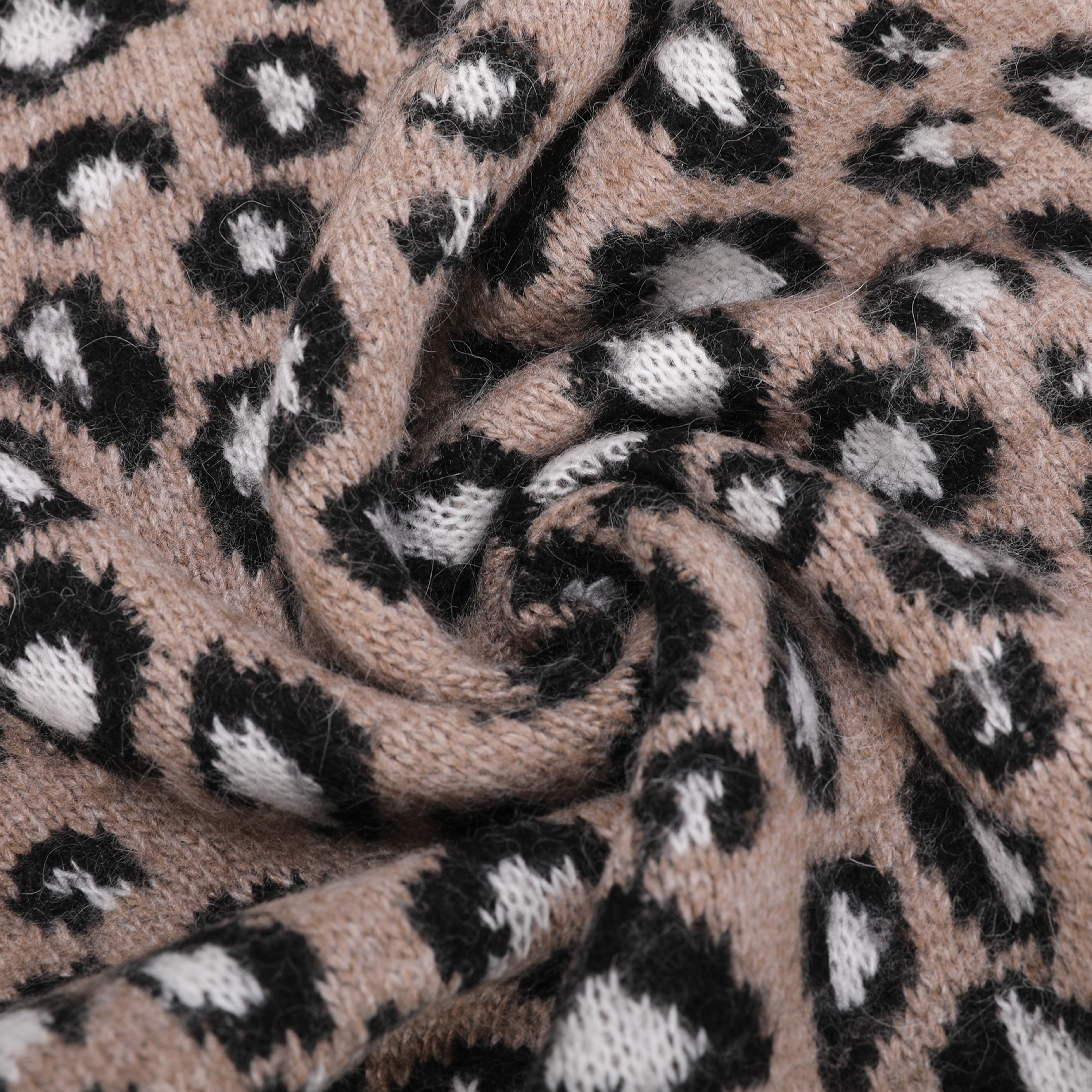 Mimi Mua Sciarpa Leopardata Strass Nero