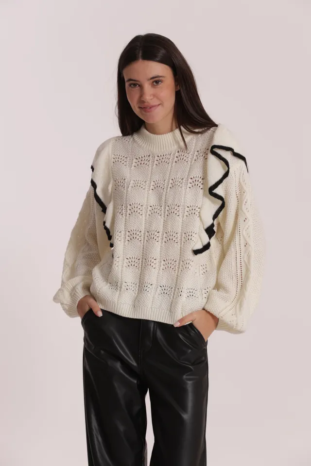 Mimi Mua Maglia con Rouge Bicolor nera calda
