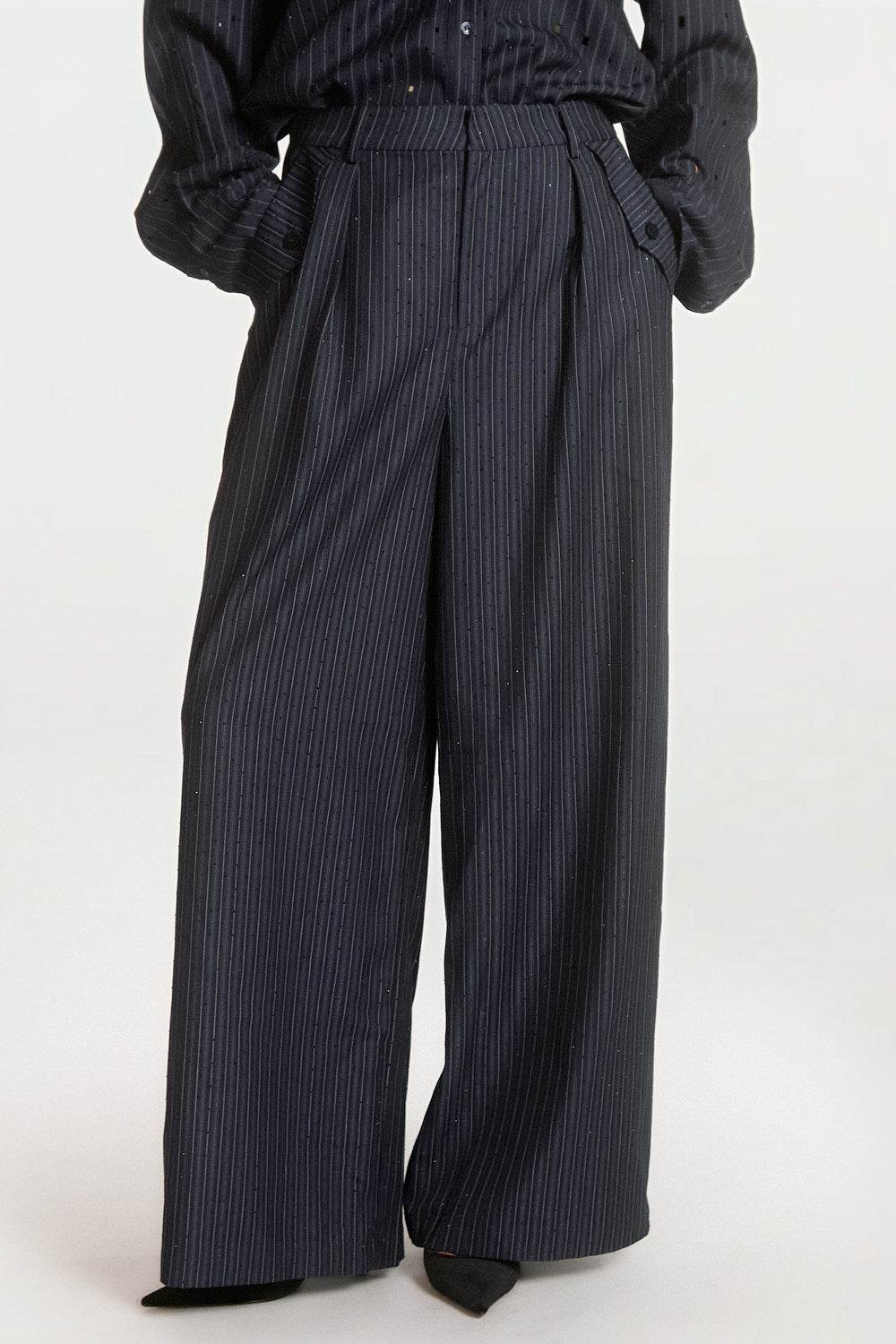 Aaiko Mirari pantaloni blu notte palazzo