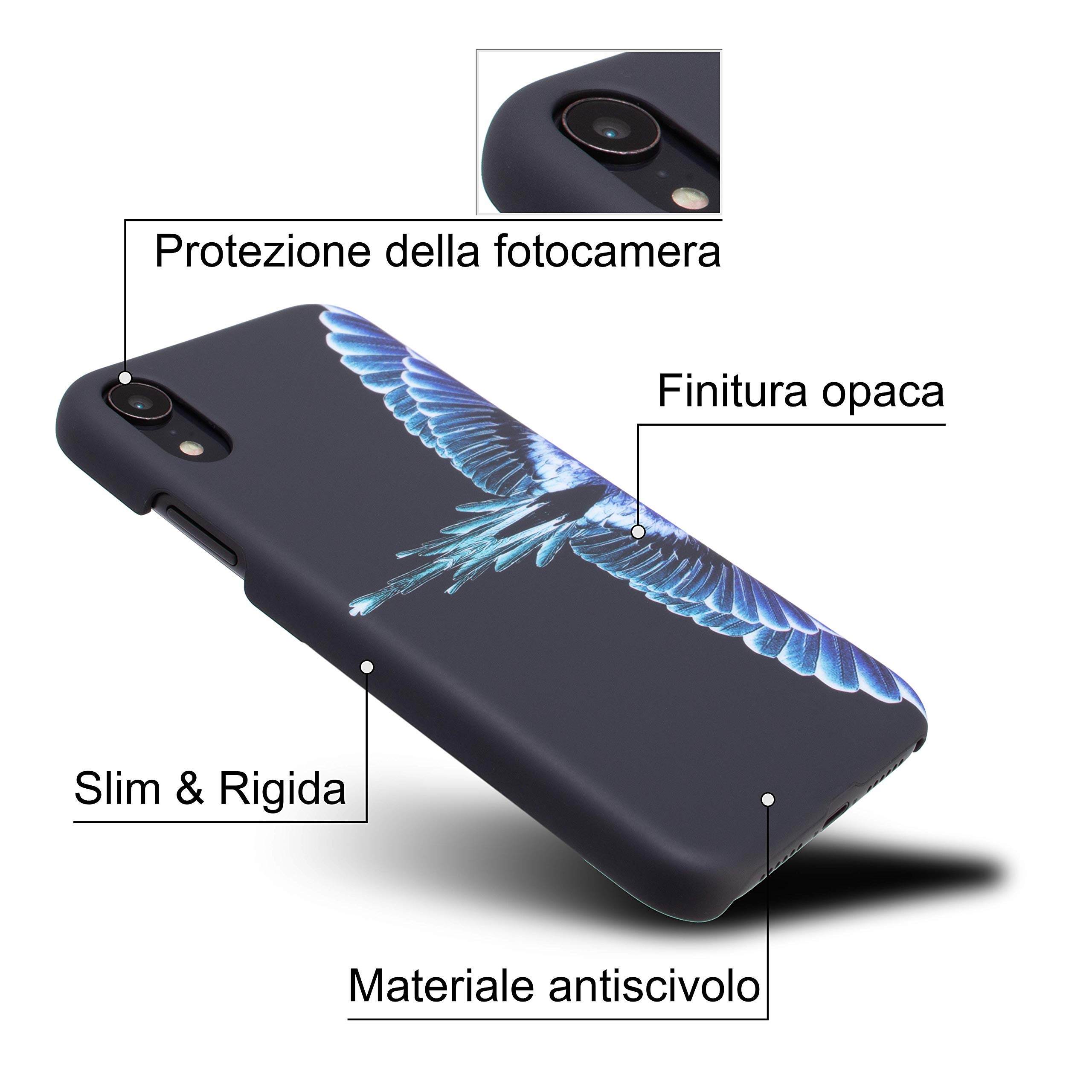 Marcelo Burlon County of Milan cover iPhone XR + vetro rigida antiurto