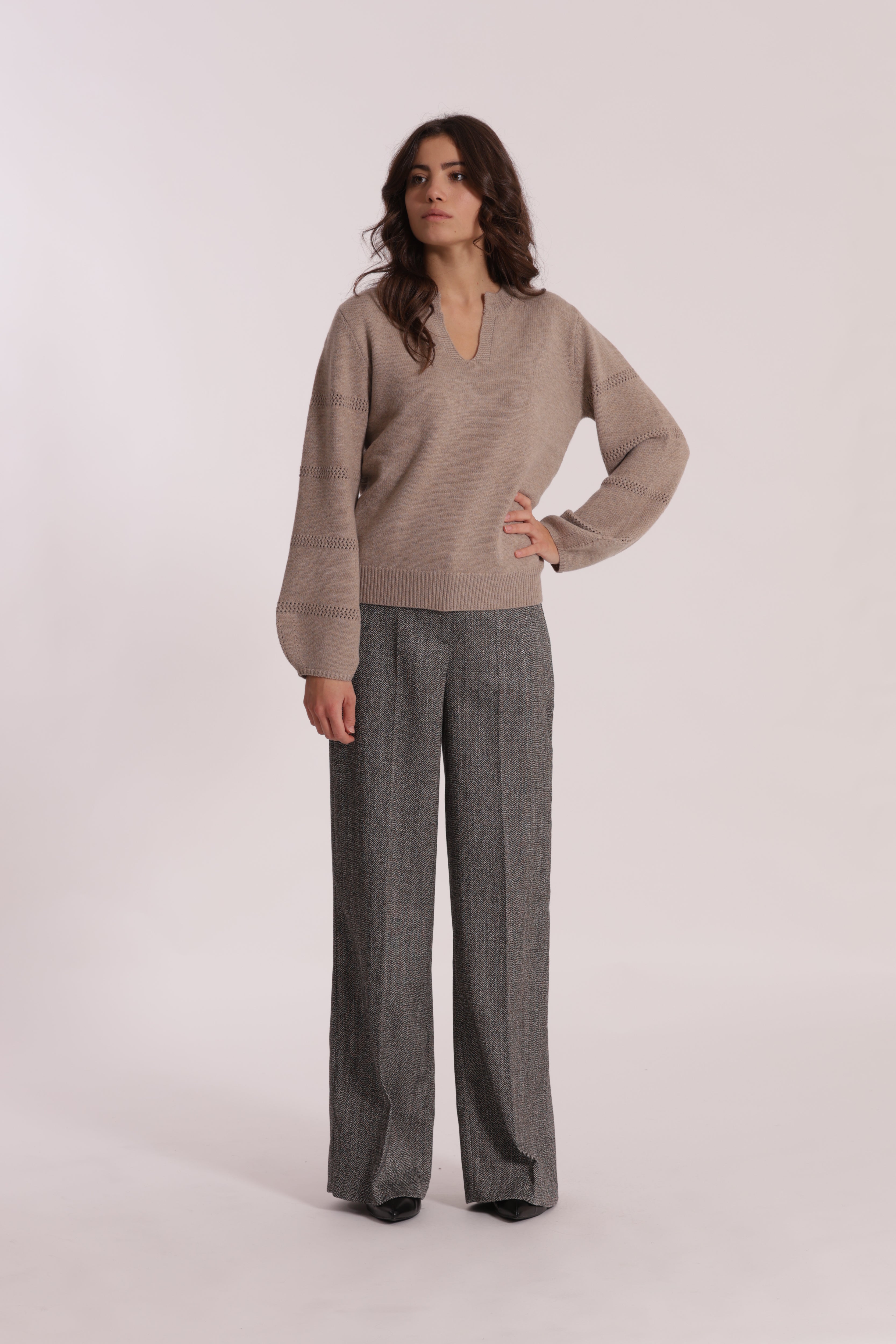 Mimi Mua Pantalone Palazzo Roccia spigato similpelle