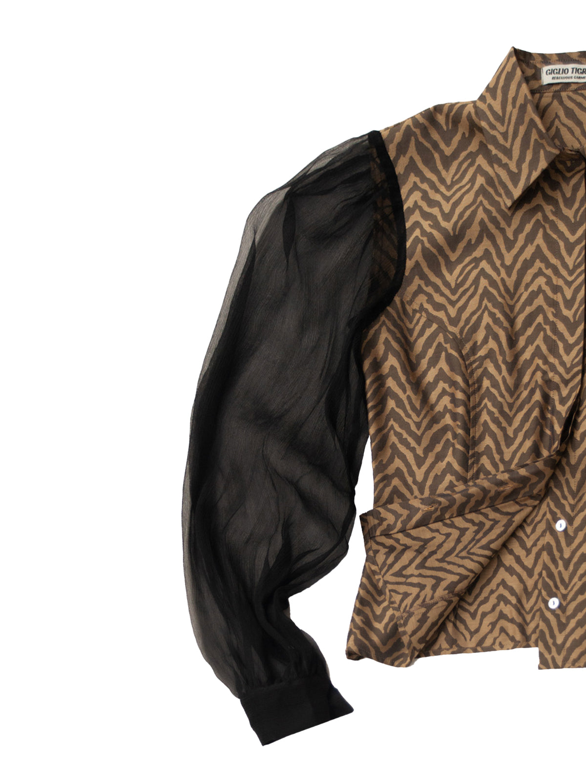 GiglioTigrato Chantilly camicia jacquard tigre chiffon