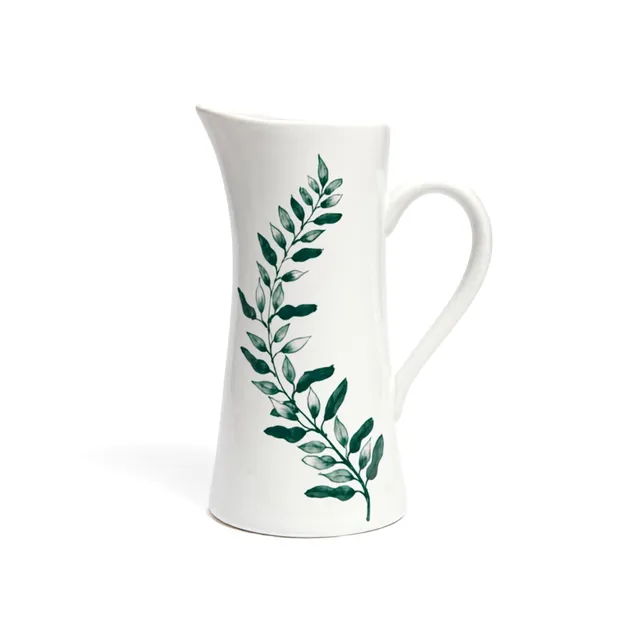 On Earth Ulivo caraffa verde ceramica 11x22 cm