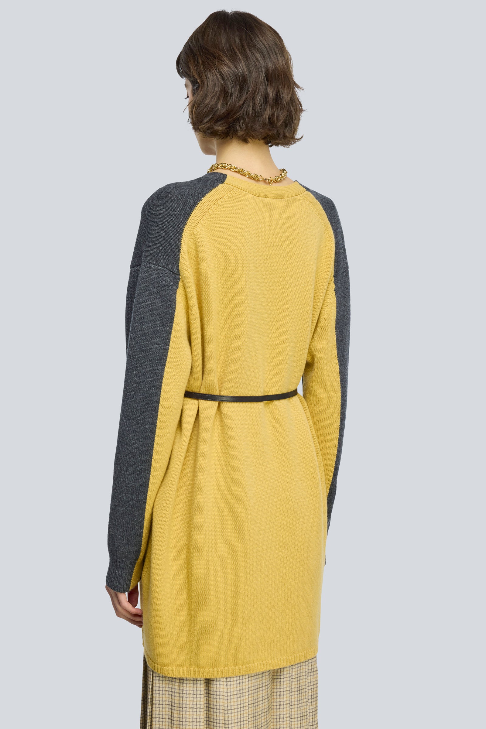 Semicouture Zelma Y6WH57 cardigan golden-grigio cashmere