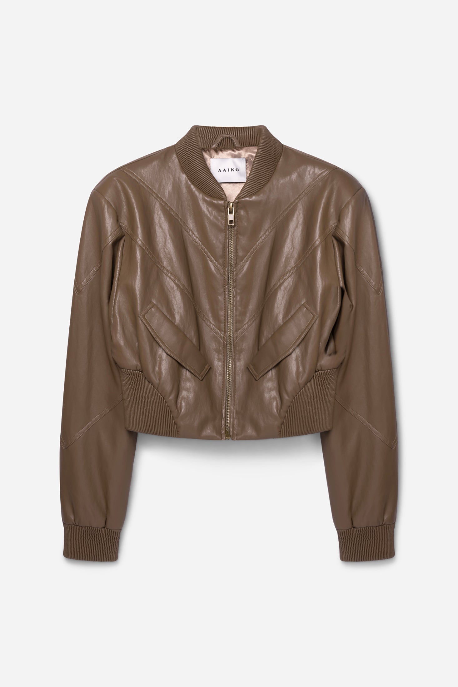 Aaiko Daphne giacca similpelle verde teak