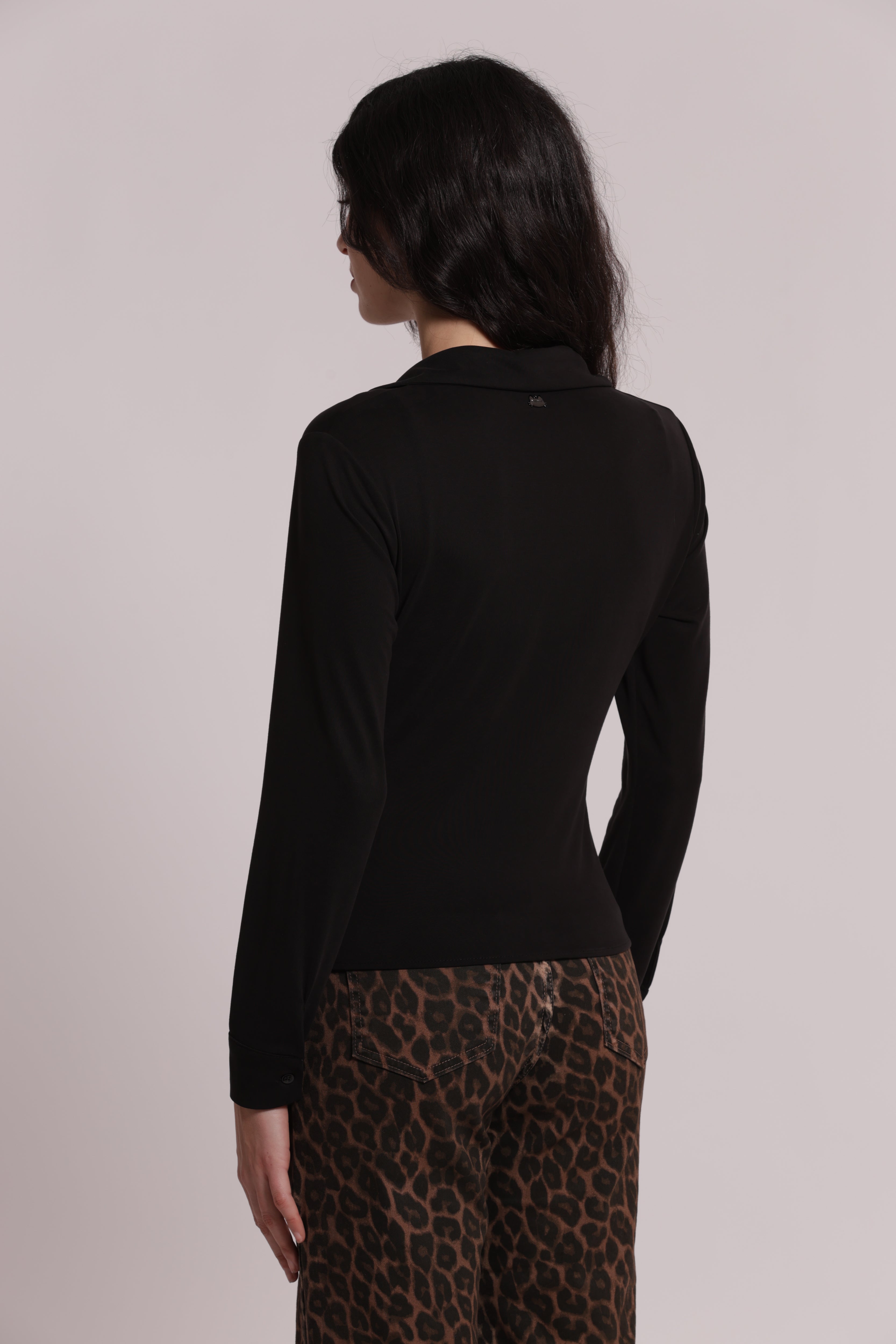 Mimi Mua camicia drappeggio frontale viscosa
