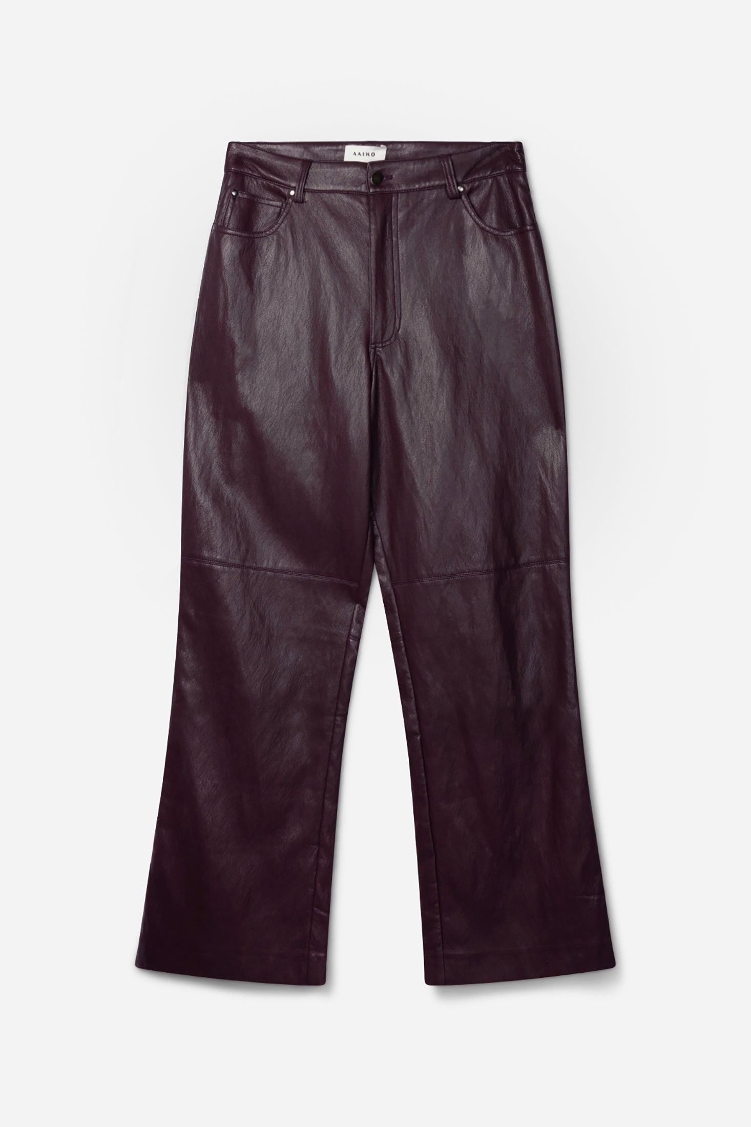 Aaiko Rianne Pantaloni bordeaux effetto pelle dritti