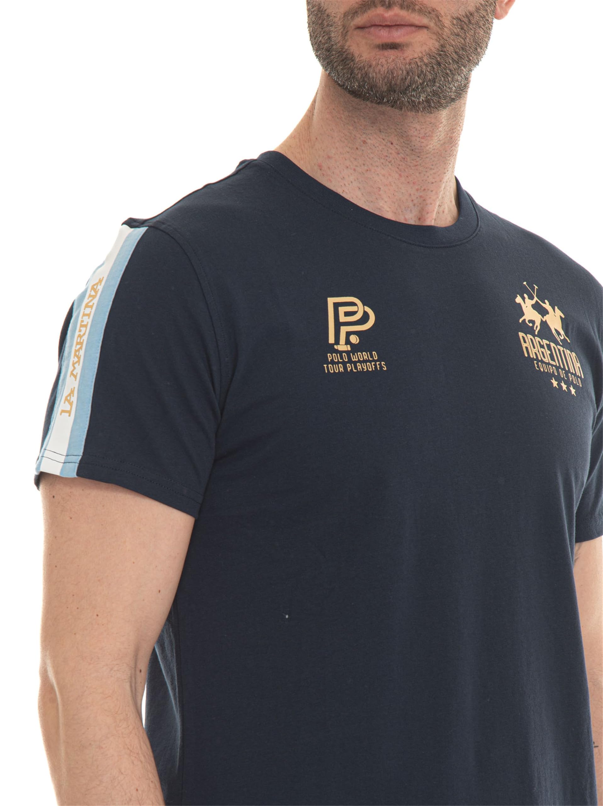 La Martina YMR307 t-shirt uomo blu navy girocollo