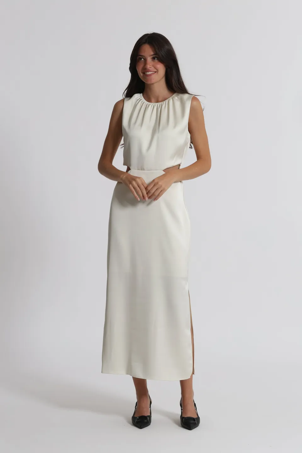 Mimi Mua Midi con Cut Out Abito Nero XS