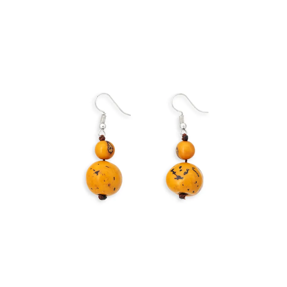 On Earth Cooperative Collection Ambra orecchini semi arancio