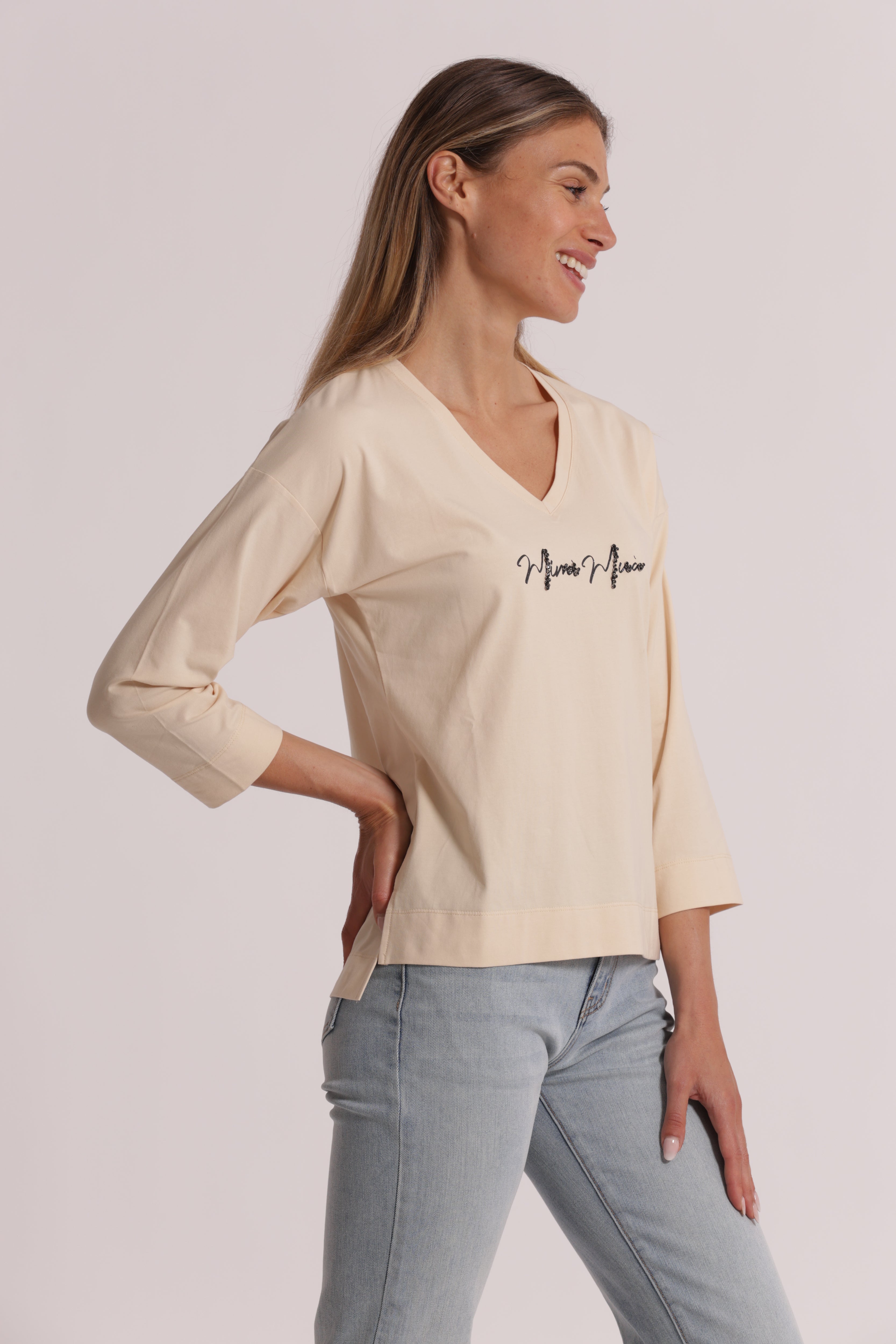 Mimi Mua T-Shirt Mimi-Mua Scollo V maniche lunghe