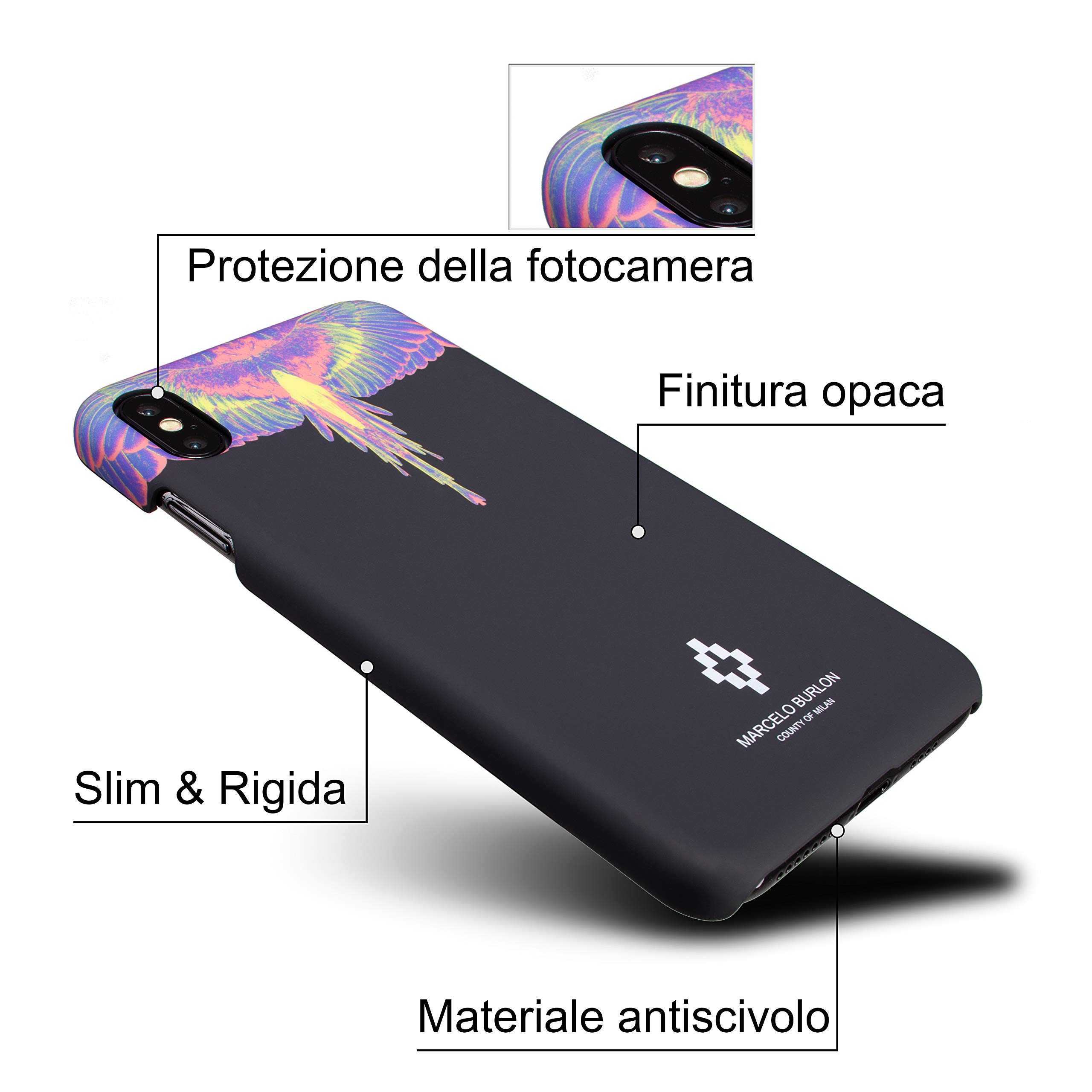 Marcelo Burlon County of Milan cover iPhone XS/X rigida antiurto