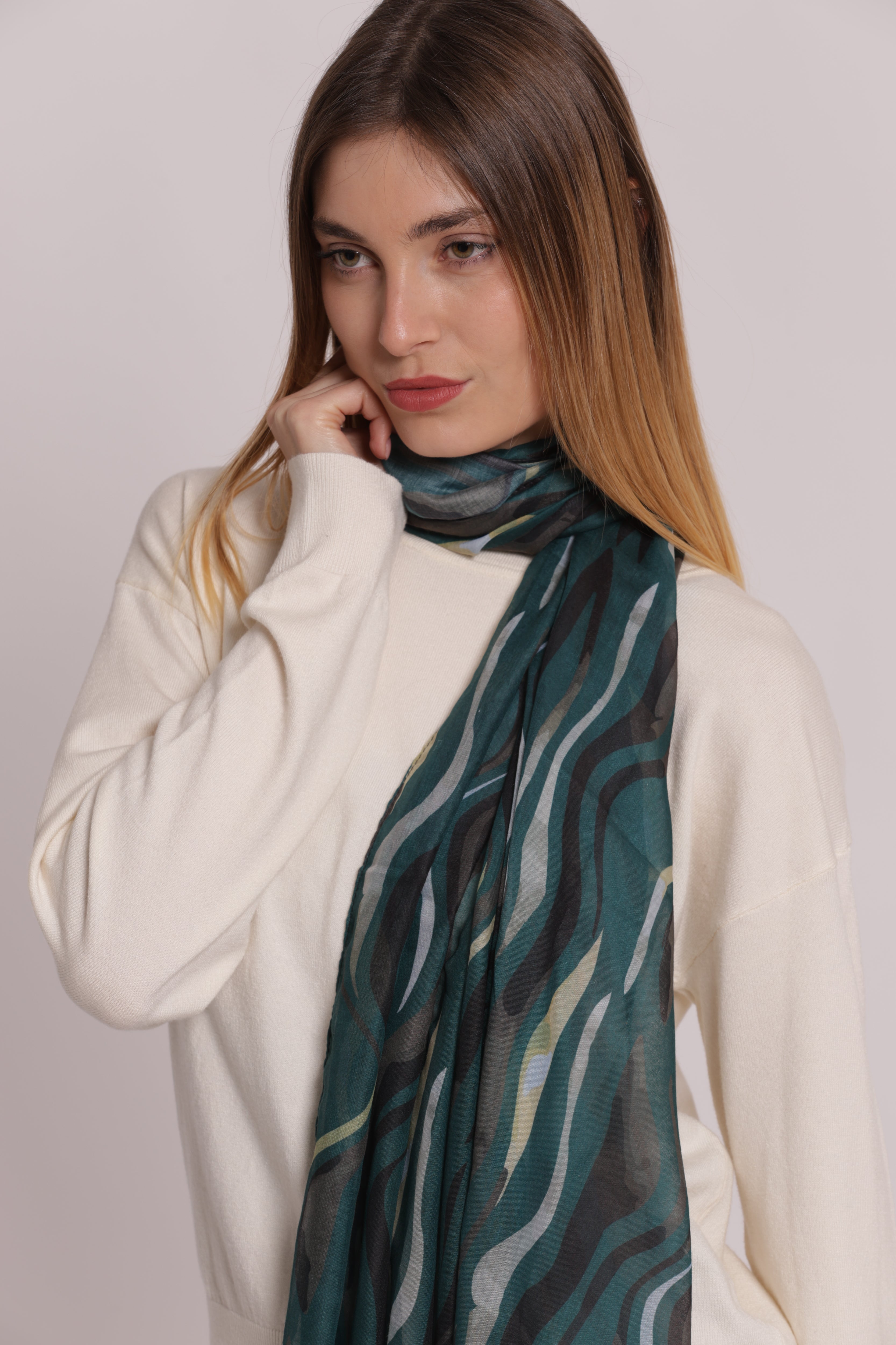 Mimi Mua Foulard Strisce Zebra 180x80 Moro