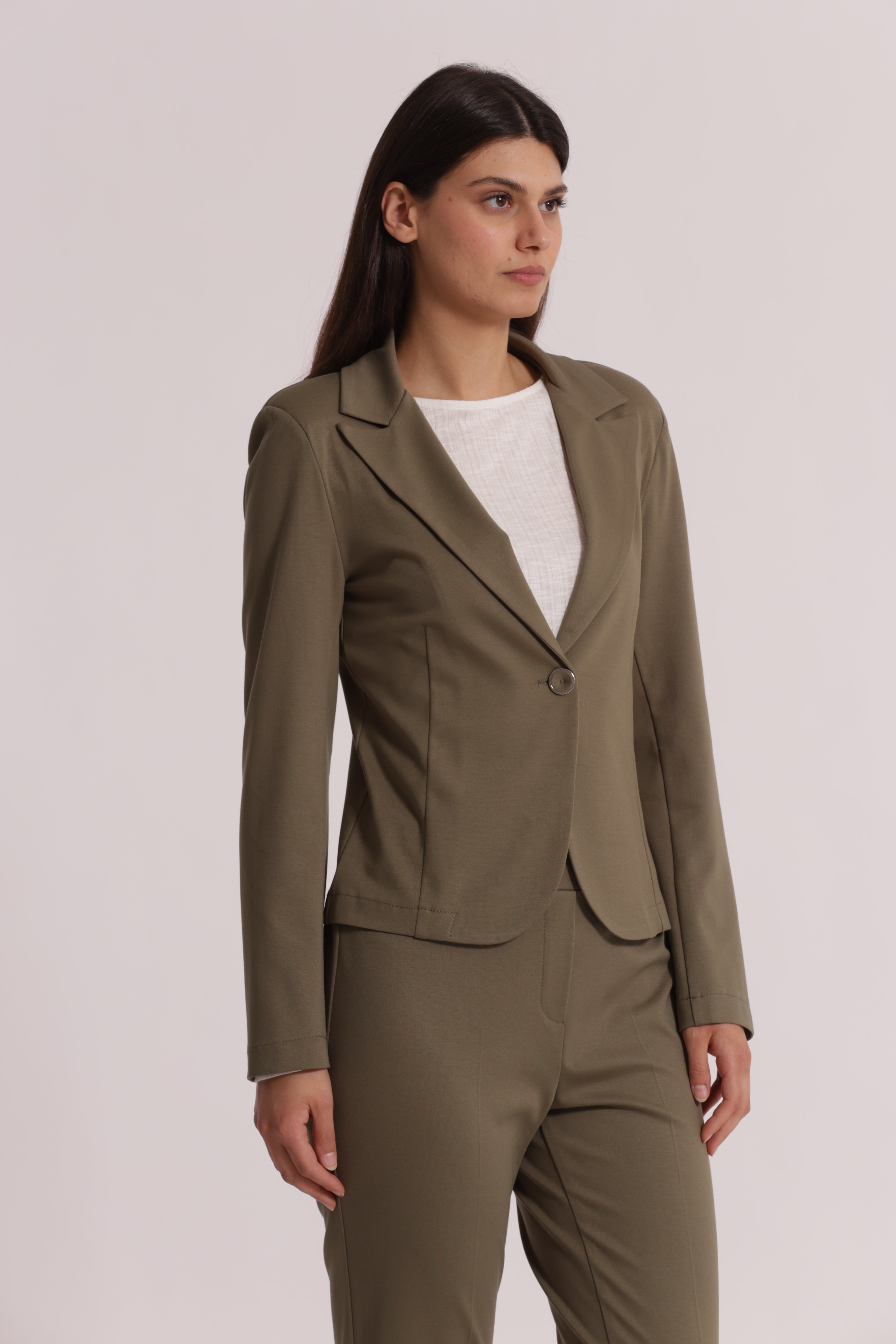 Mimi Mua Basic giacca punto Milano bianca viscosa