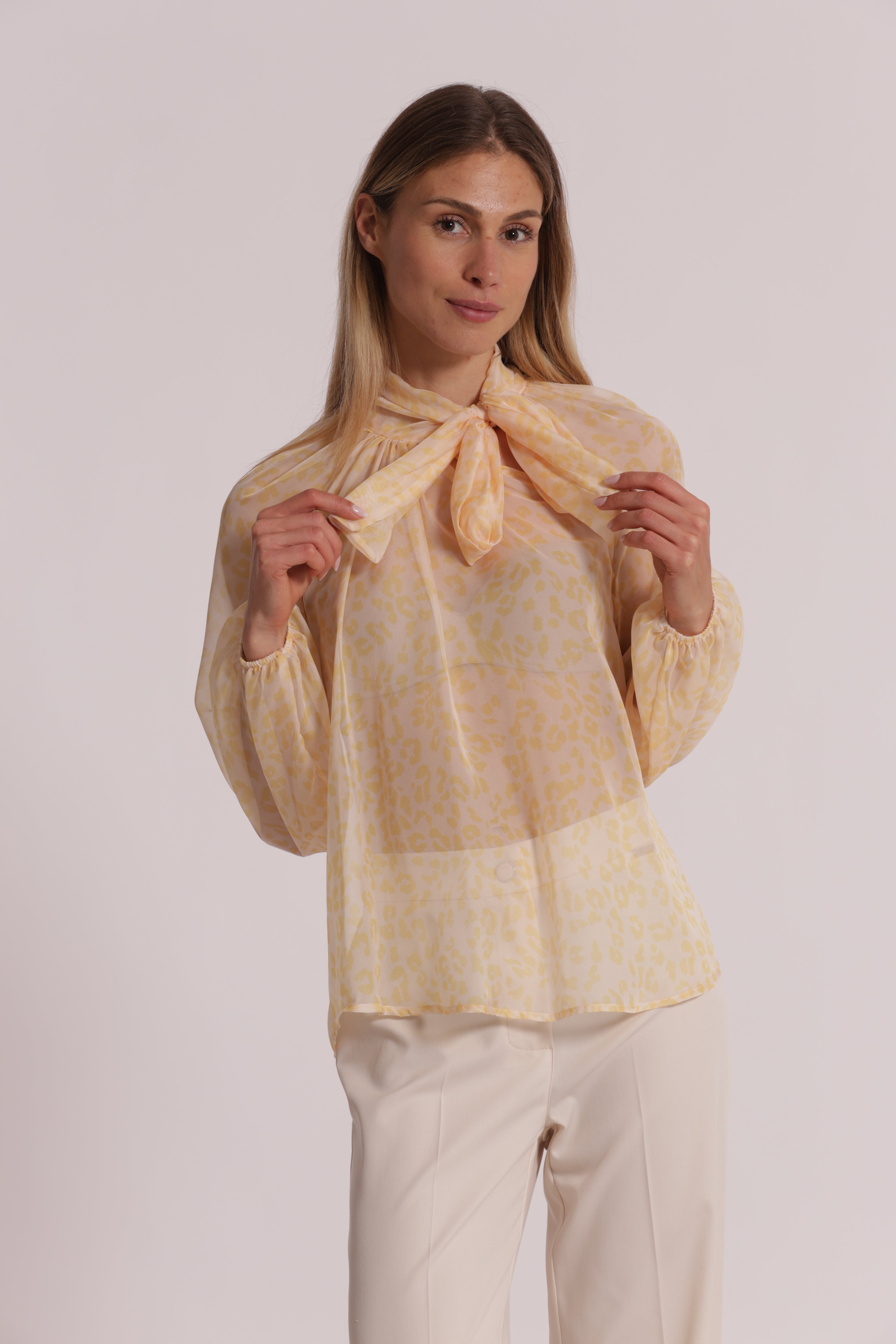 Mimi Mua Blusa Animalier Fiocco camicetta poliestere rosa