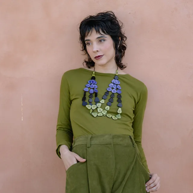 On Earth Cooperative Collection Bateau maglia cotone verde