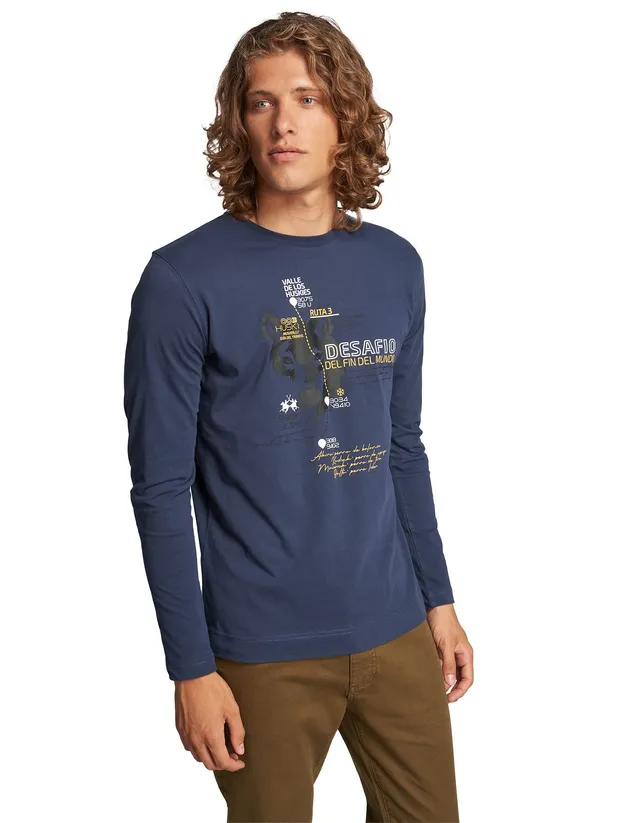 La Martina Serenico T-Shirt Uomo Cotone Stampa Logo