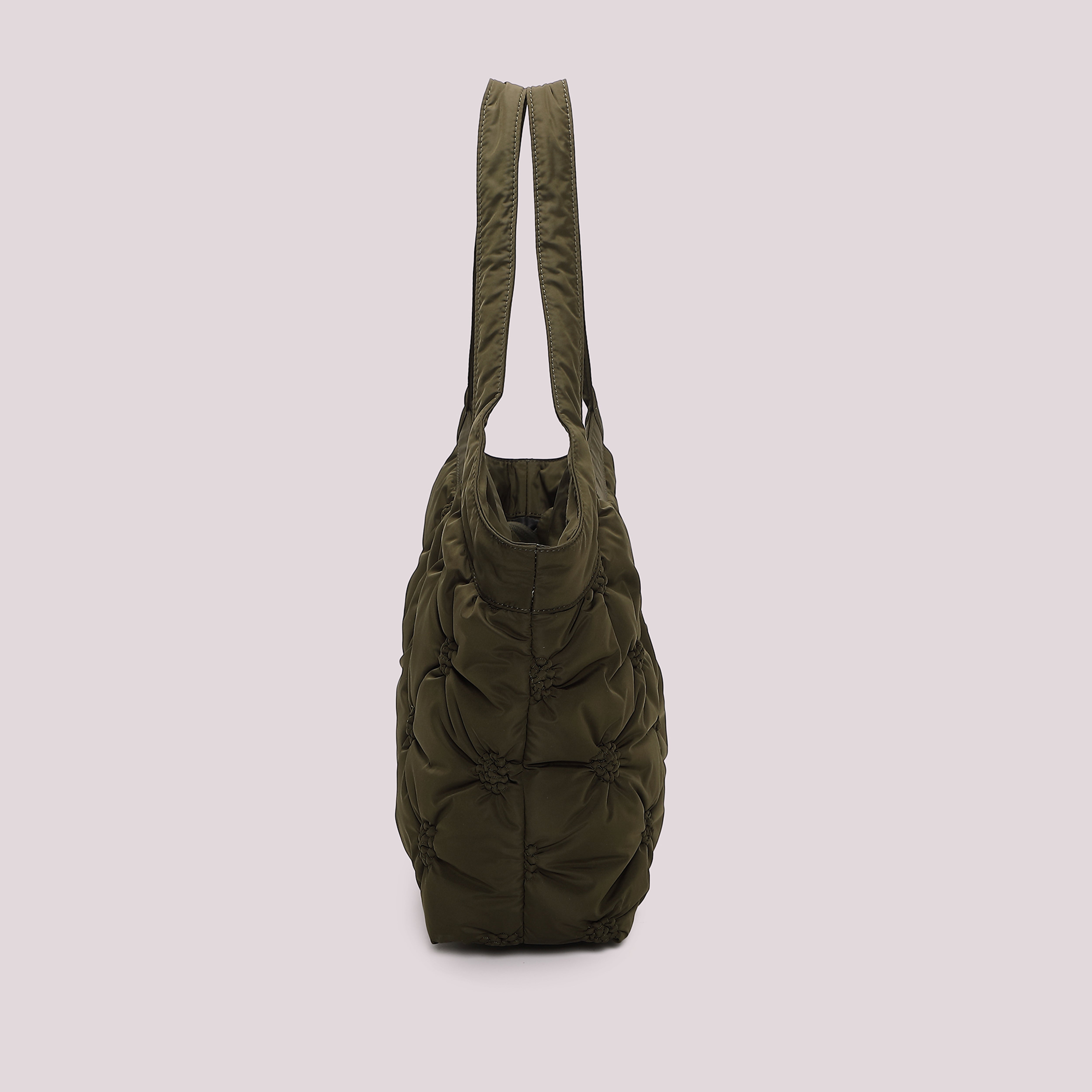 Mimi Mua Borsa Shopping Effetto Piumino Nera Trapuntata