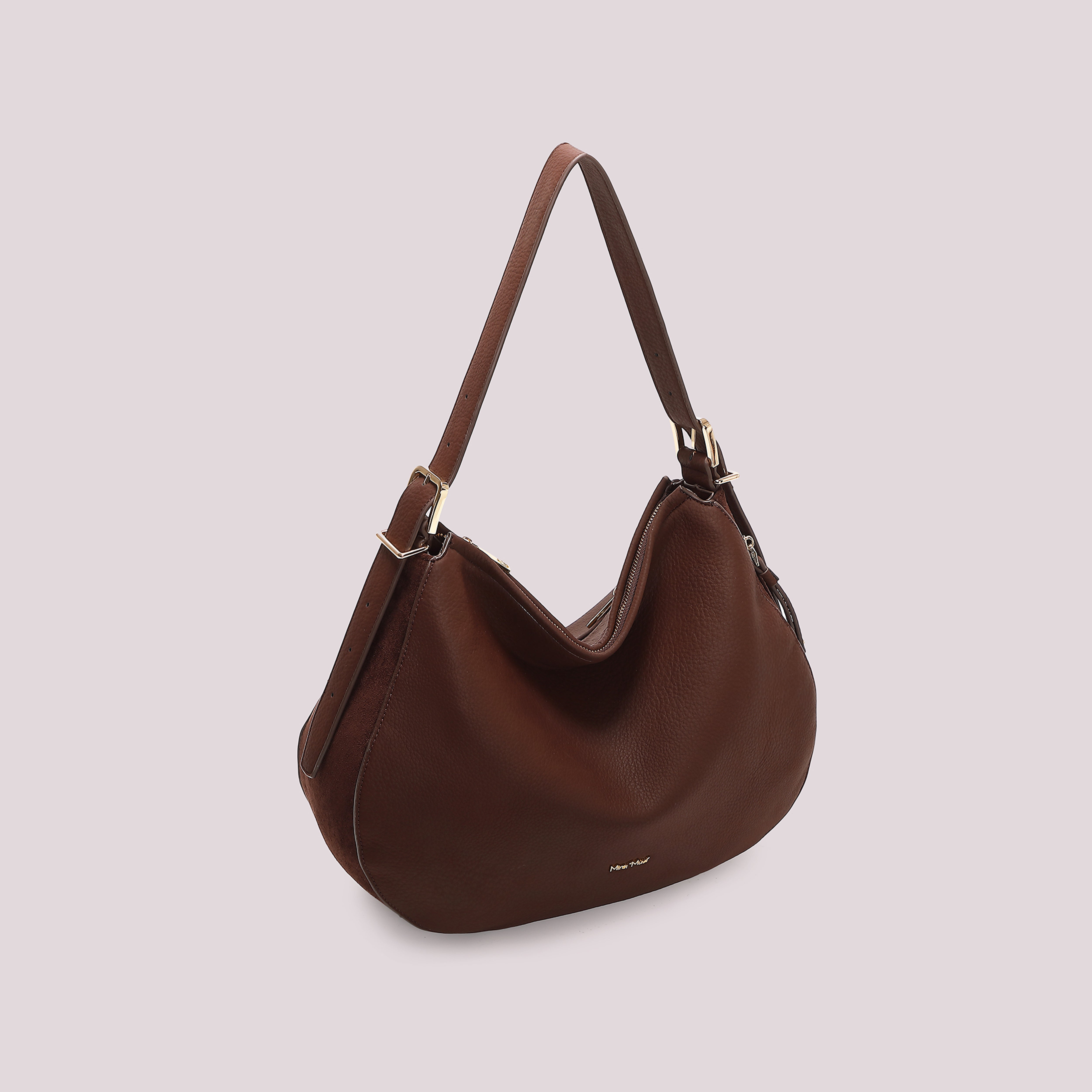 Mimi Mua borsa a spalla con fianchi effetto camoscio nero