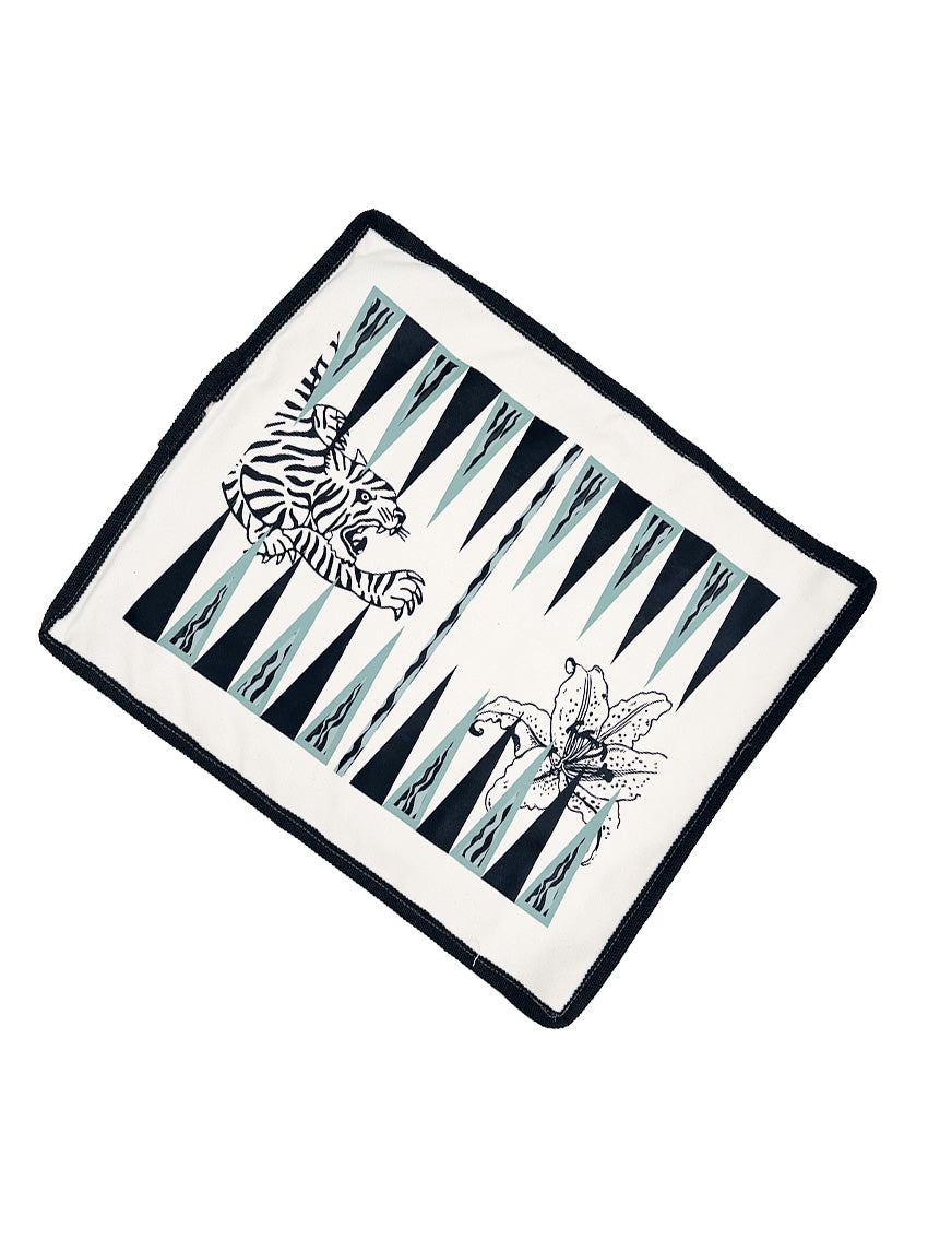 GiglioTigrato Travel Backgammon 7 arrotolabile vintage