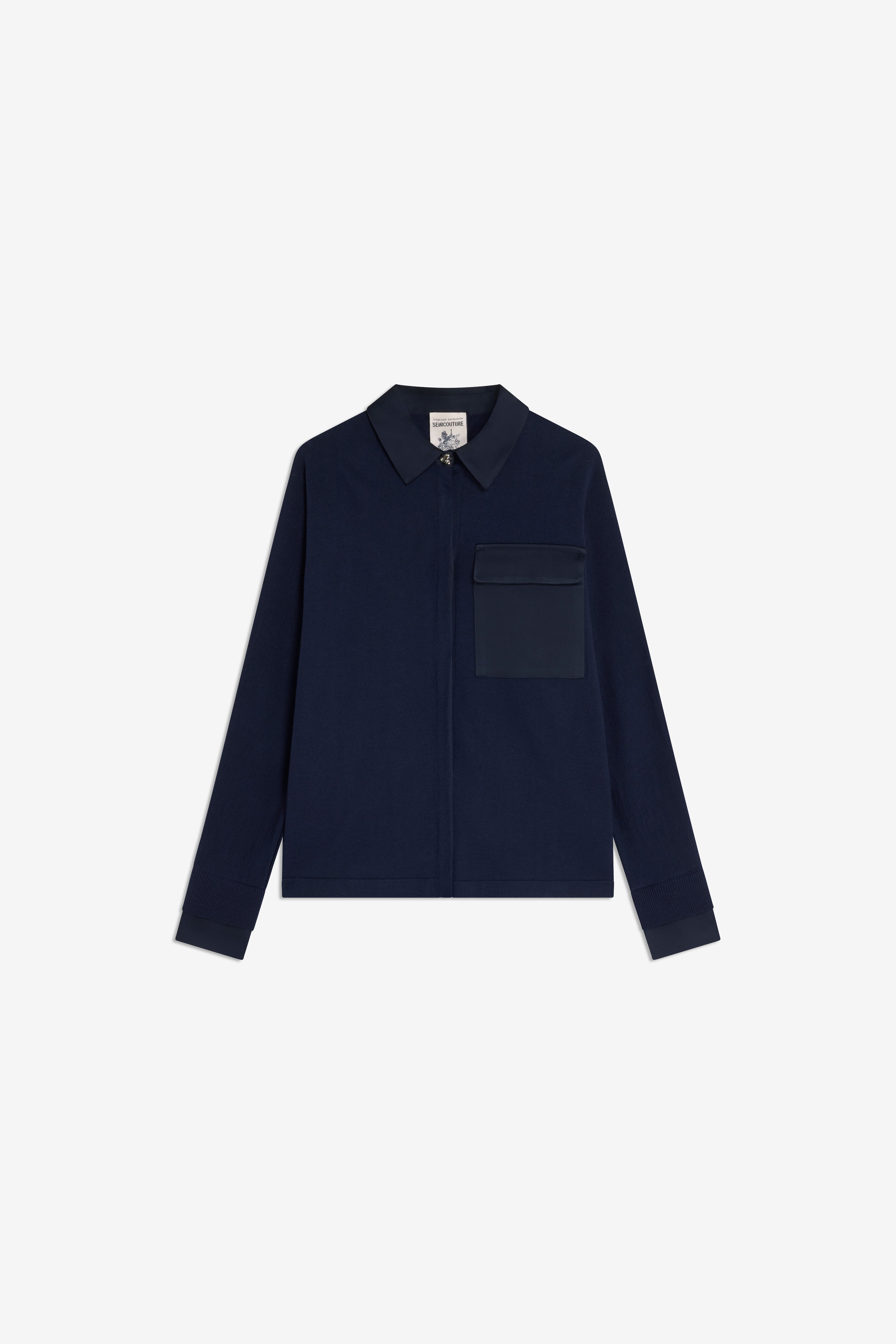 Semicouture Laetitia maglia in lana blu notte