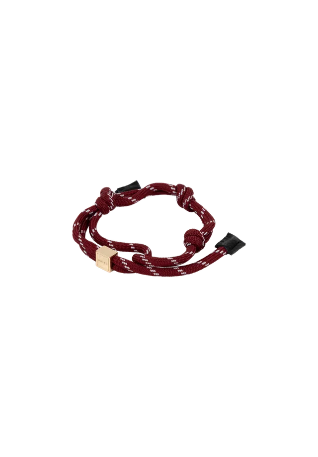 Aaiko Bracciale Corda Rosso Taglia Unica Logo Oro
